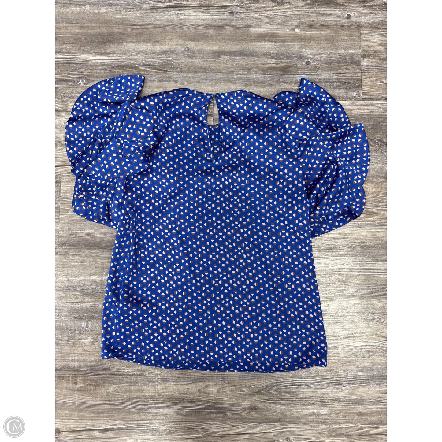 Top Short Sleeve Designer By Kate Spade In Blue & Brown, Size: Xs