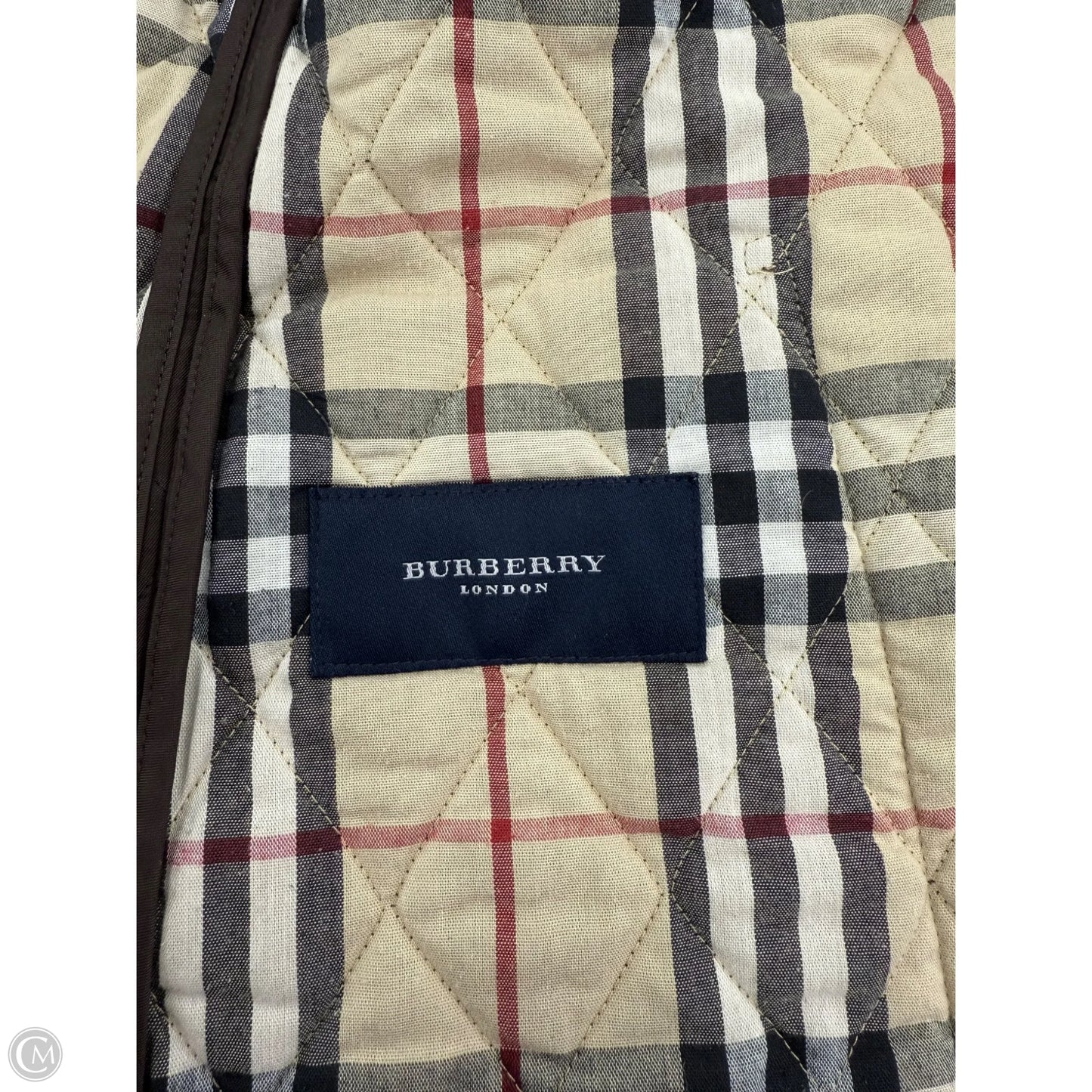 Coat Luxury Designer By Burberry In Brown, Size: M