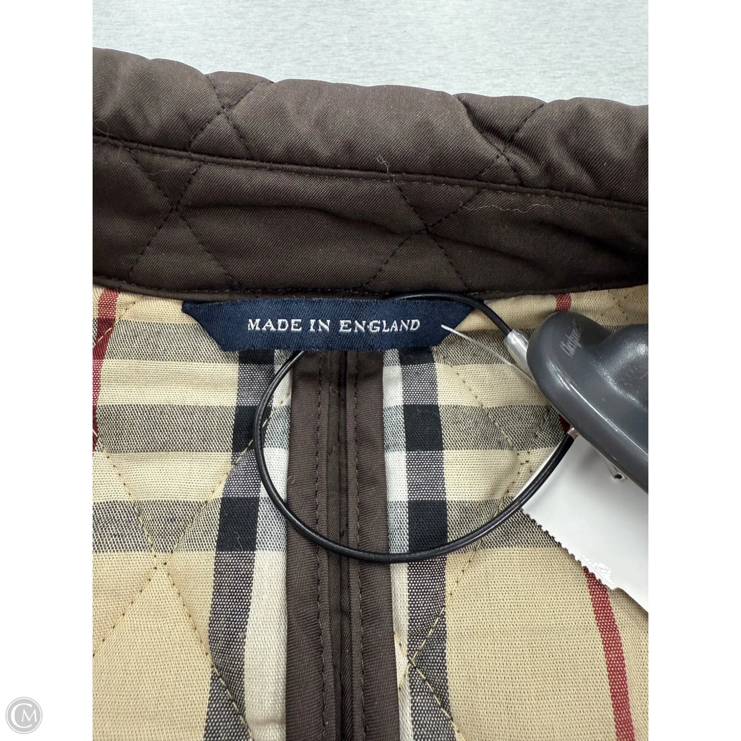 Coat Luxury Designer By Burberry In Brown, Size: M
