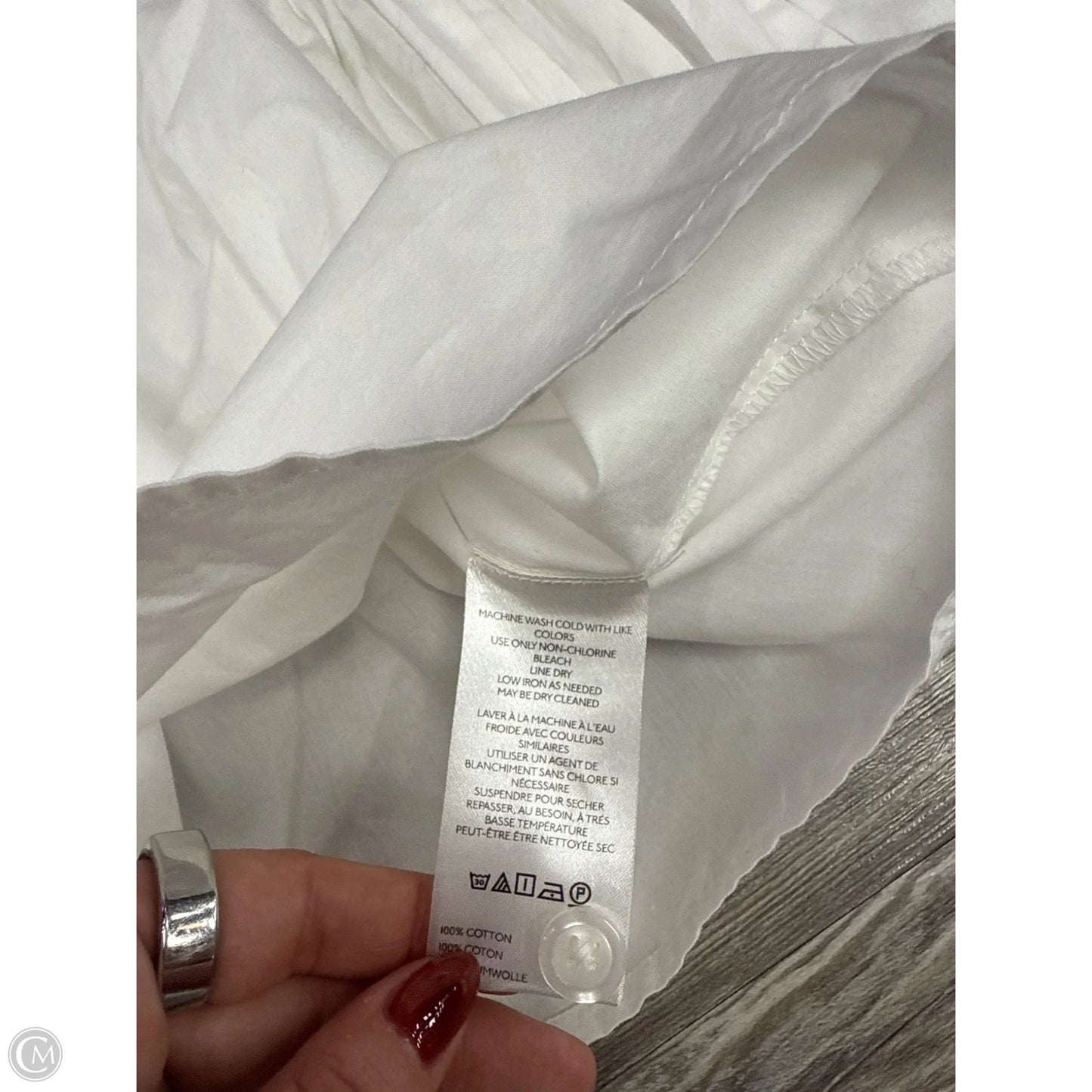 Top Short Sleeve By Maeve In Black & White, Size: M