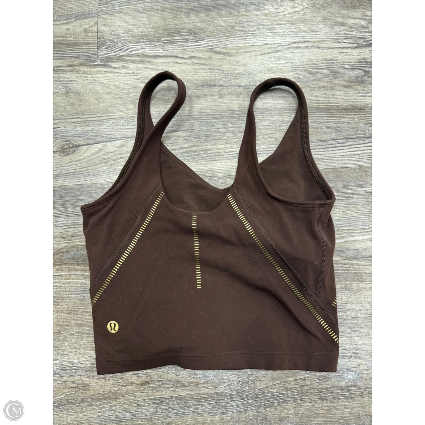 Athletic Tank Top By Lululemon In Brown & Gold, Size: 2