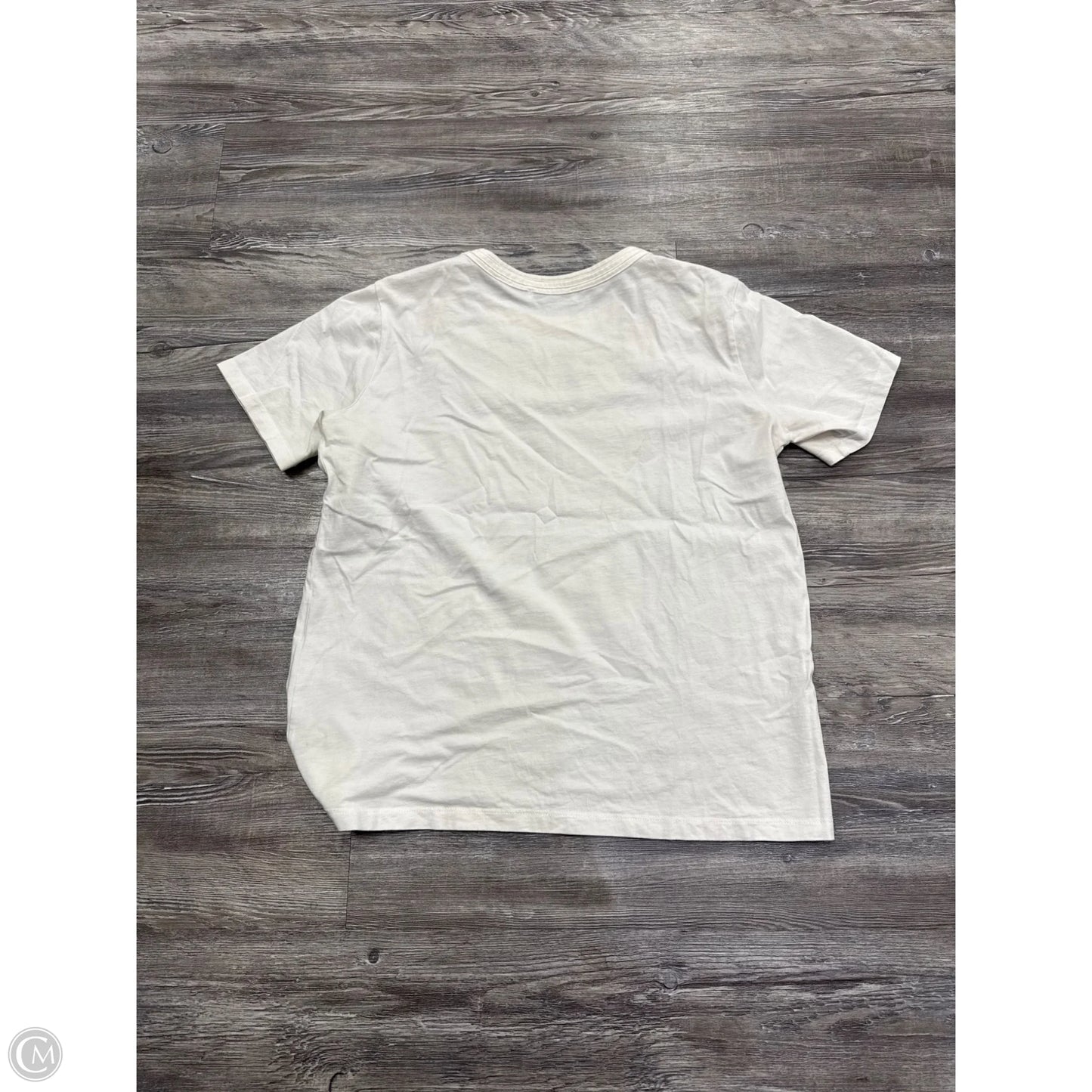 Top Short Sleeve Designer By Sandro In White & Yellow, Size: M