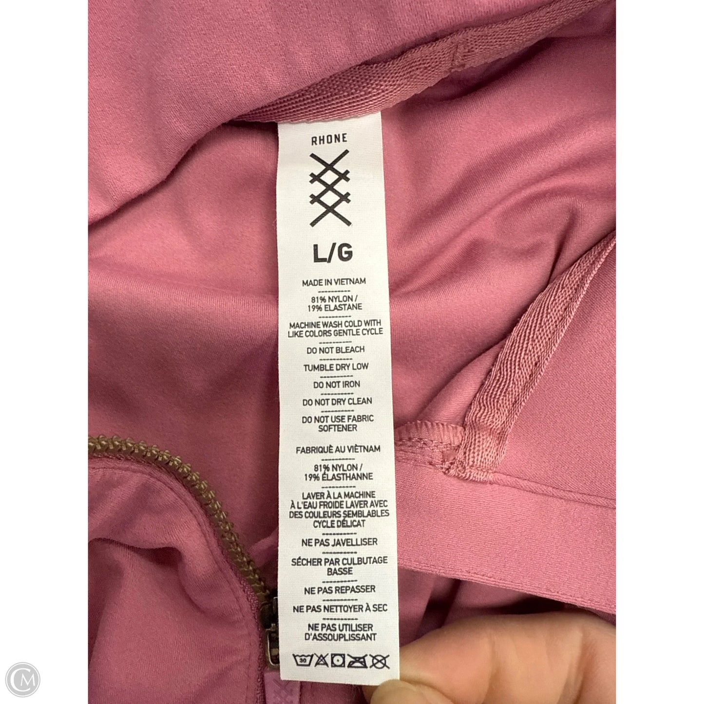 Athletic Sweatshirt Collar By Rhone In Pink, Size: L