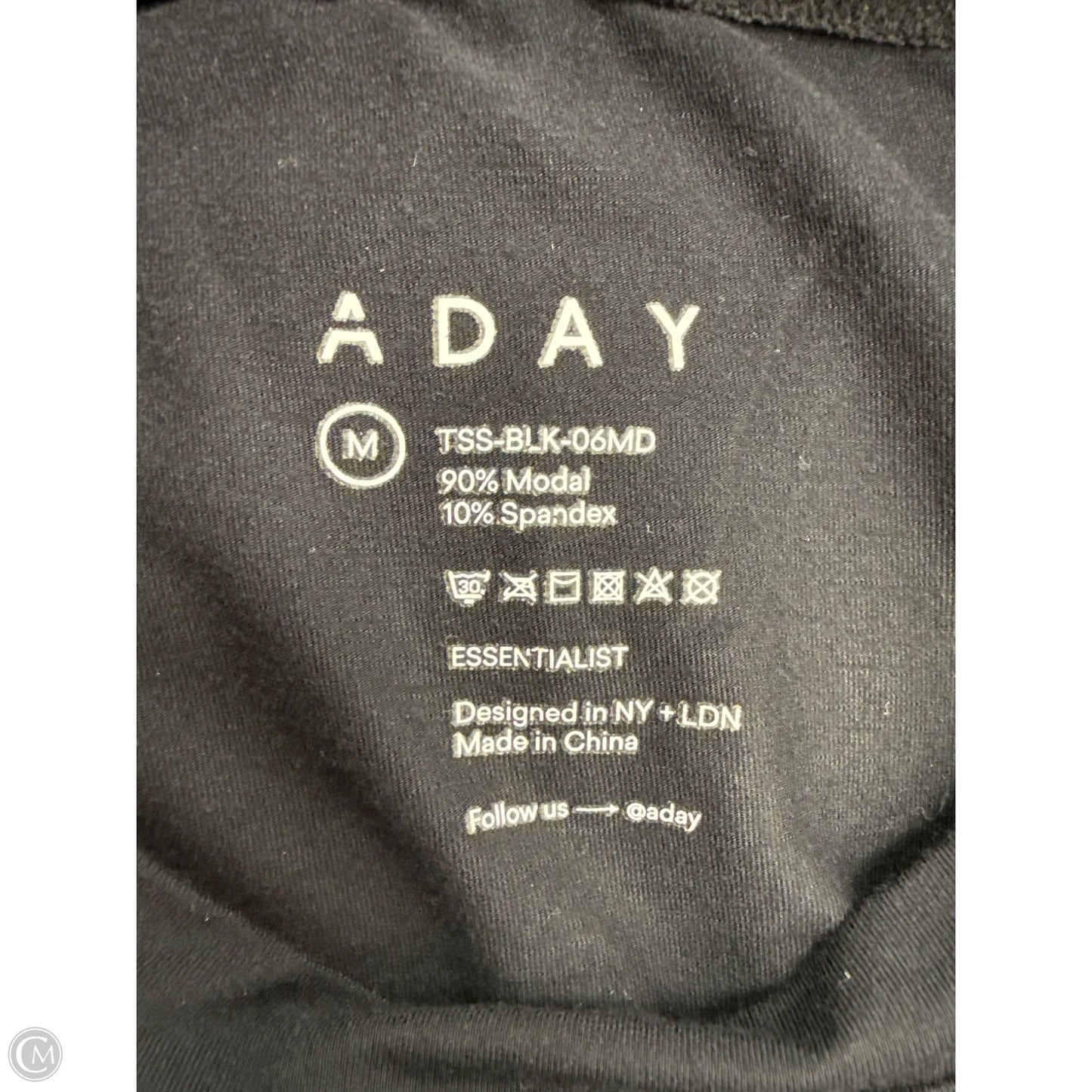 Top Short Sleeve By A Day In Black, Size: M