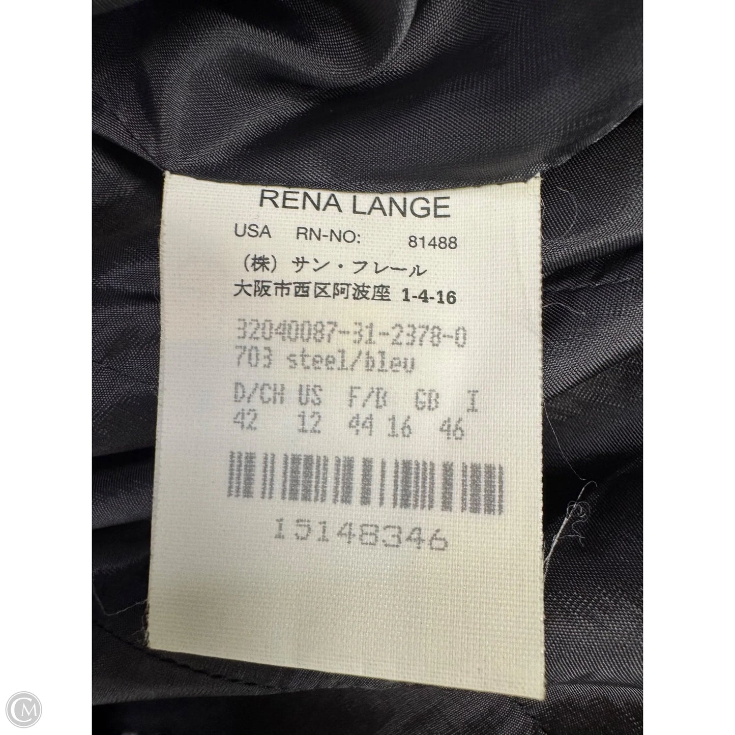 Blazer Designer By Rena Lange In Grey & Pink, Size: L