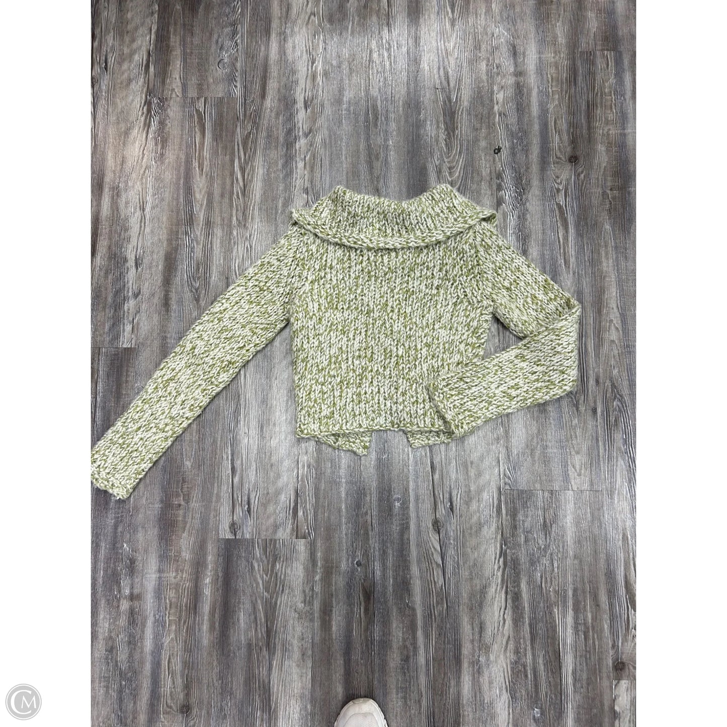 Sweater Cardigan By Free People In Green & White, Size: S