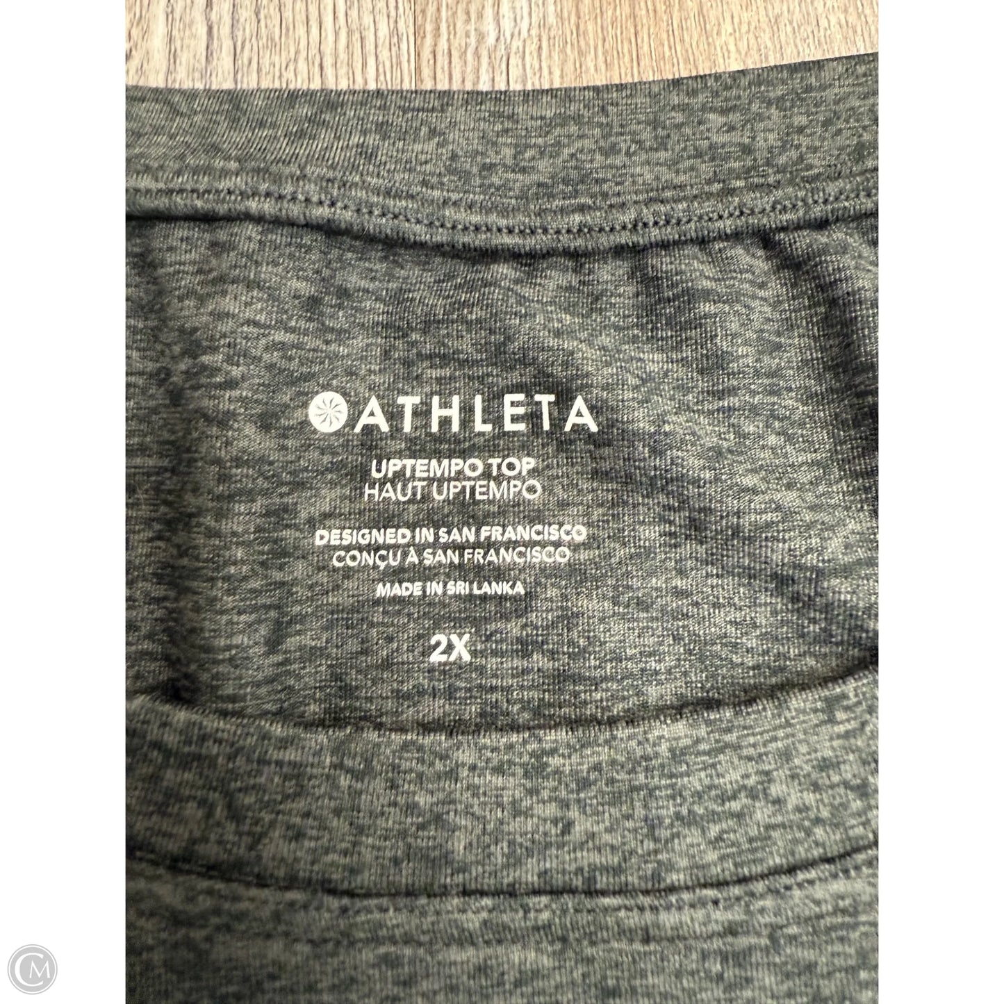 Athletic Top Long Sleeve Collar By Athleta In Grey, Size: 2x