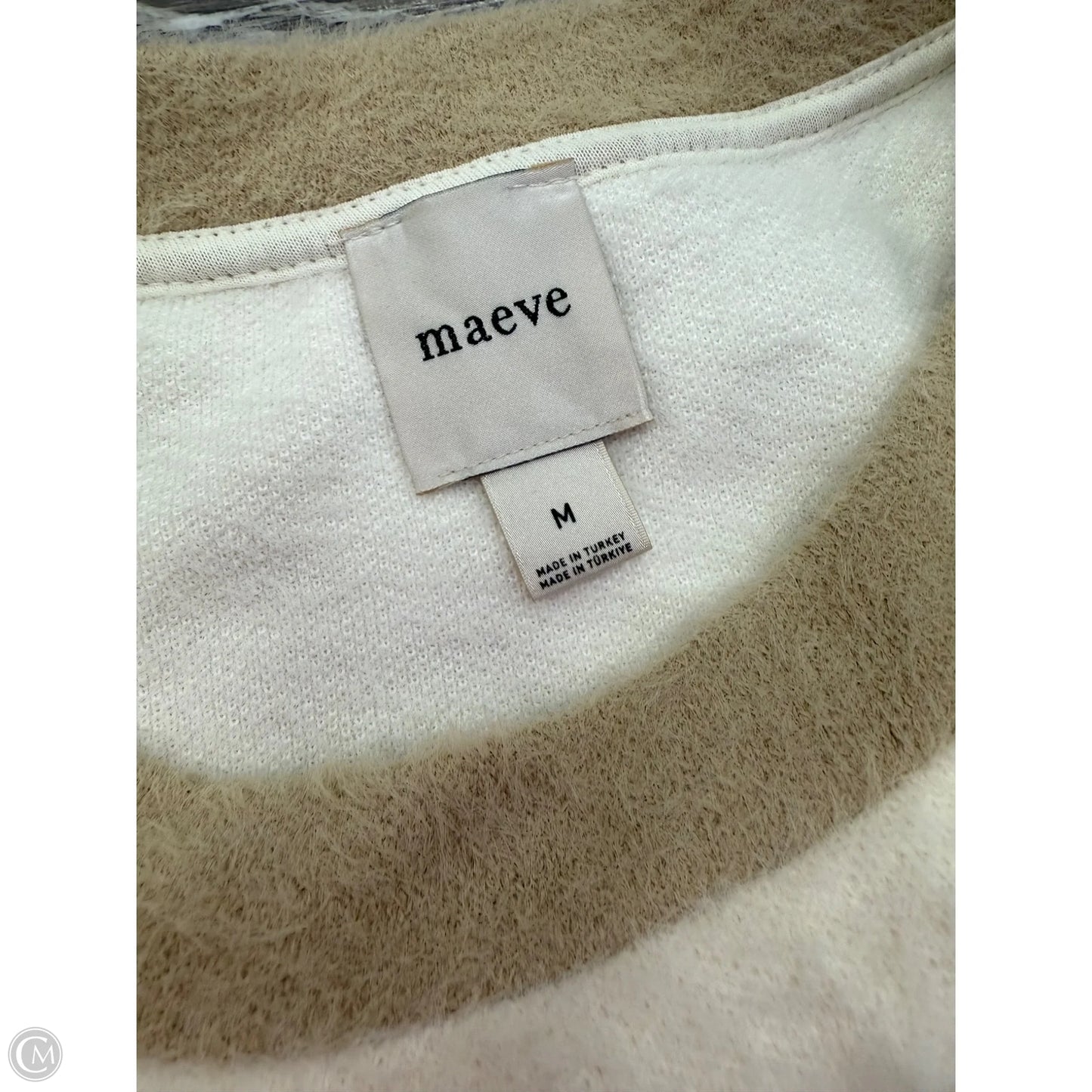 Sweater By Maeve In Cream & Tan, Size: M