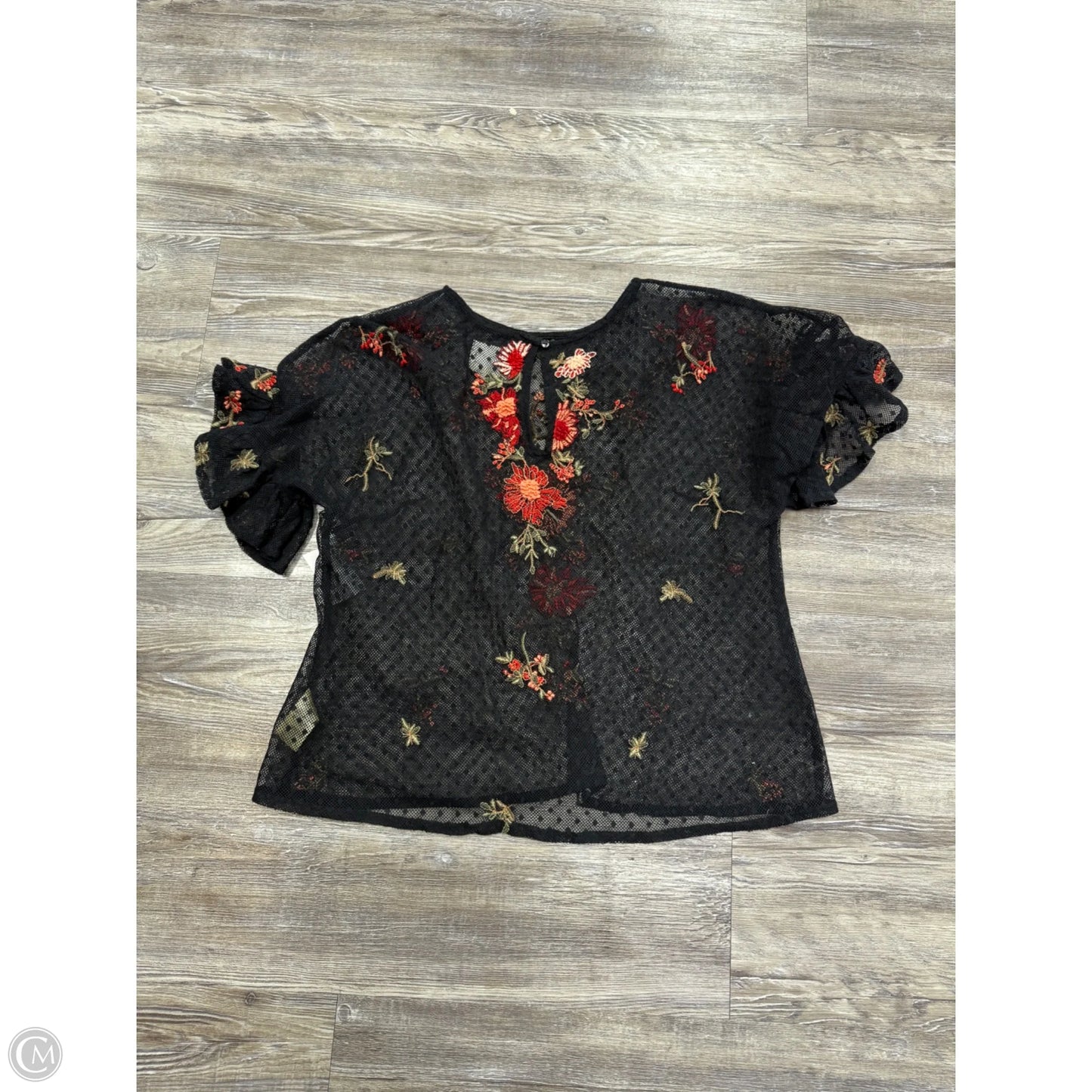 Top Short Sleeve By Maeve In Blue & Pink, Size: S