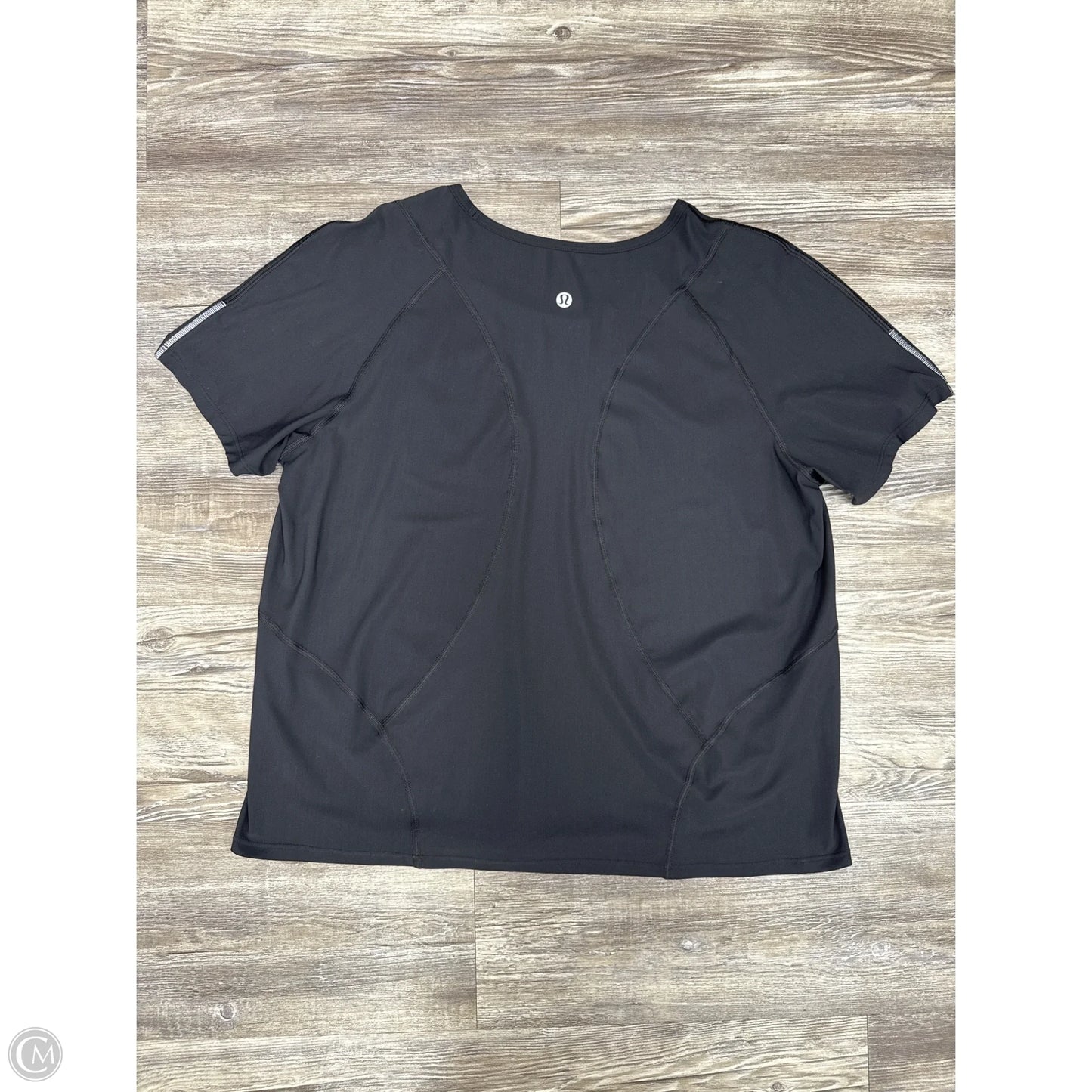 Athletic Top Short Sleeve By Lululemon In Black, Size: M