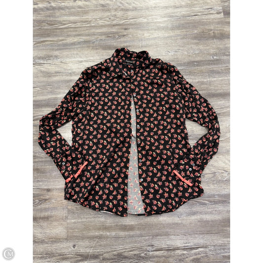 Top Long Sleeve By Scotch & Soda In Black & Pink, Size: S