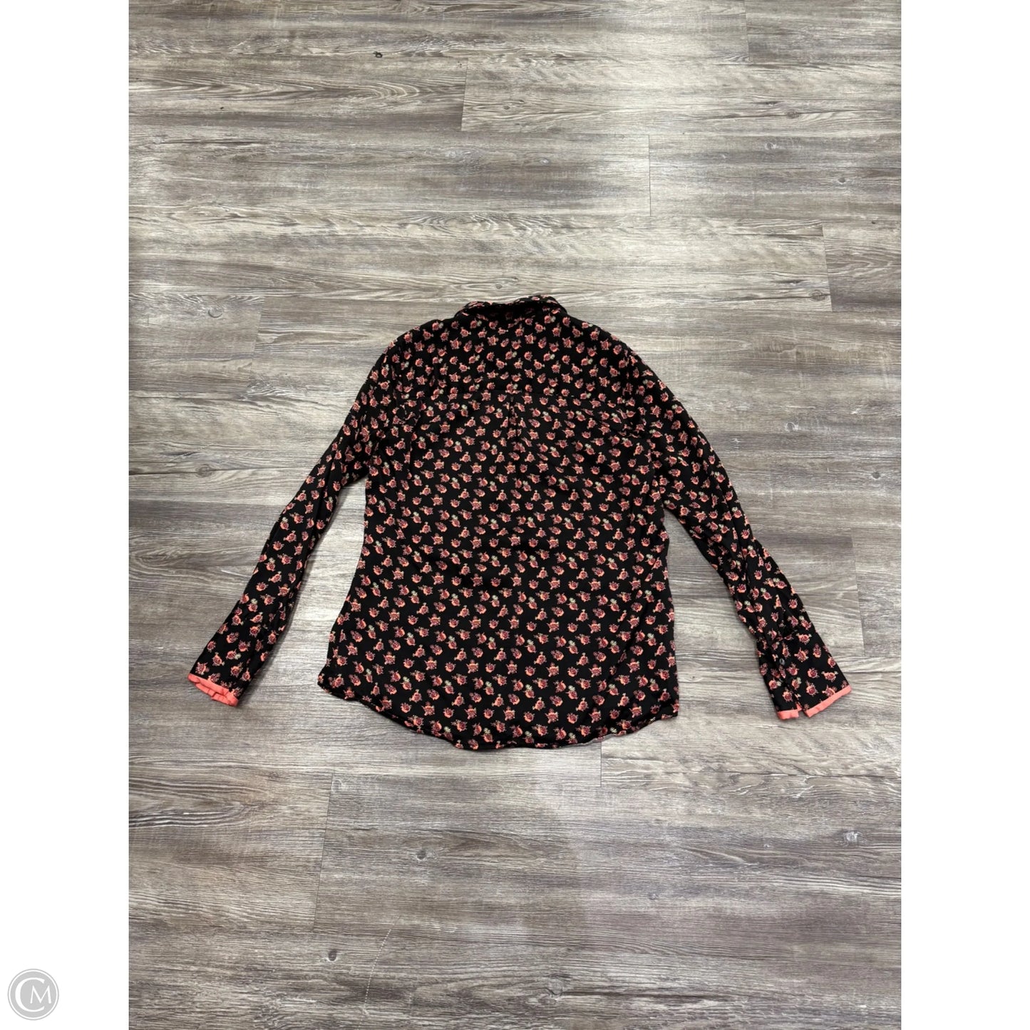 Top Long Sleeve By Scotch & Soda In Black & Pink, Size: S