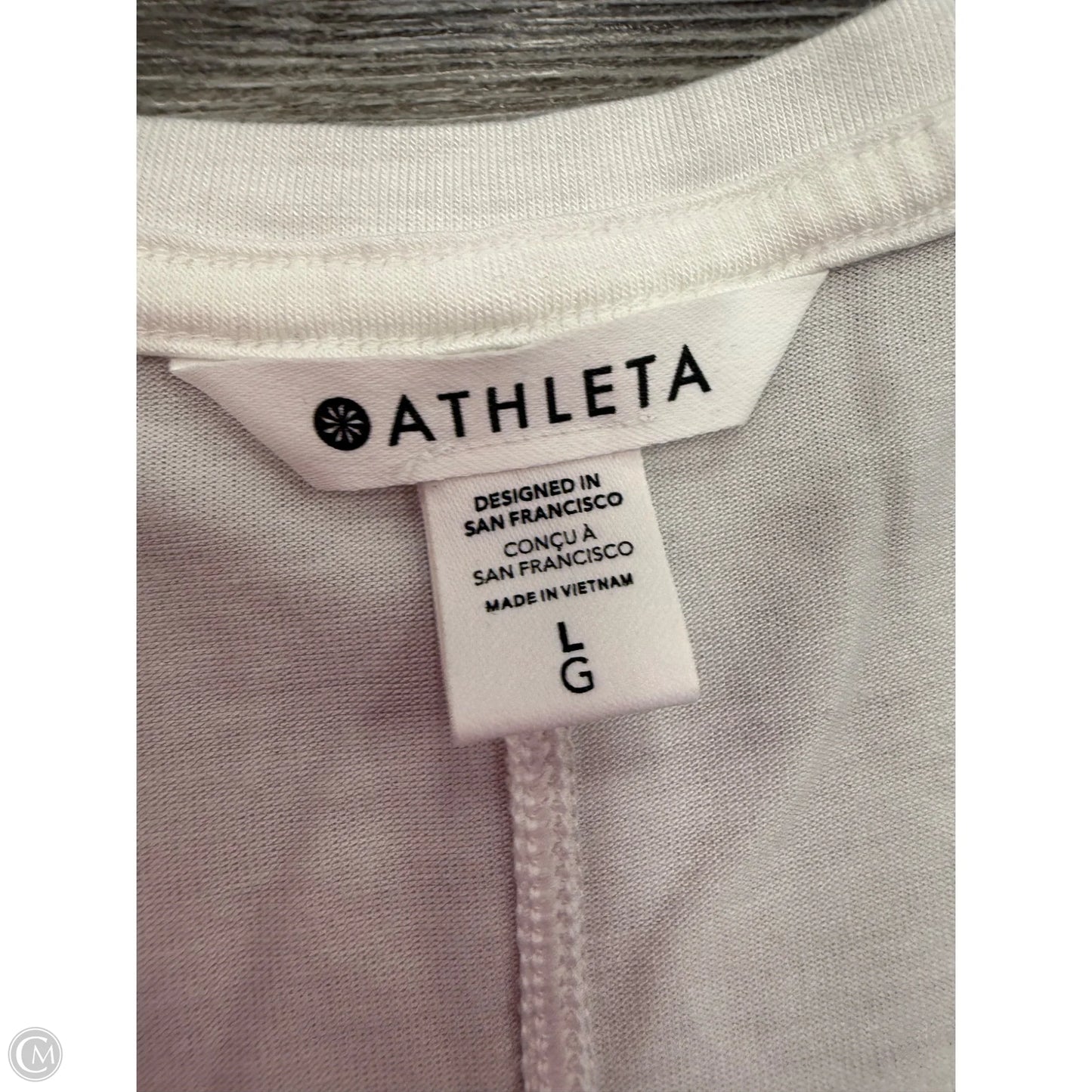 Athletic Top Short Sleeve By Athleta In White, Size: L