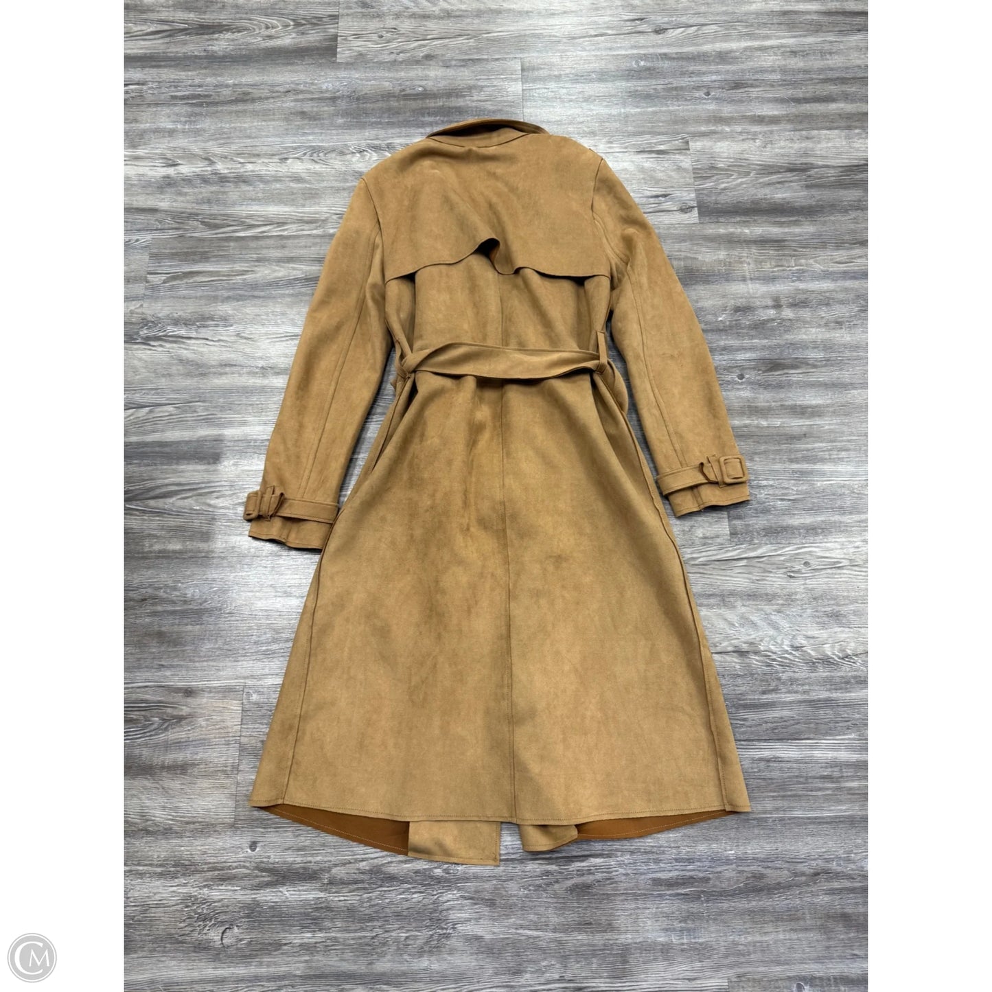 Coat Trench Coat By Tahari In Tan, Size: M