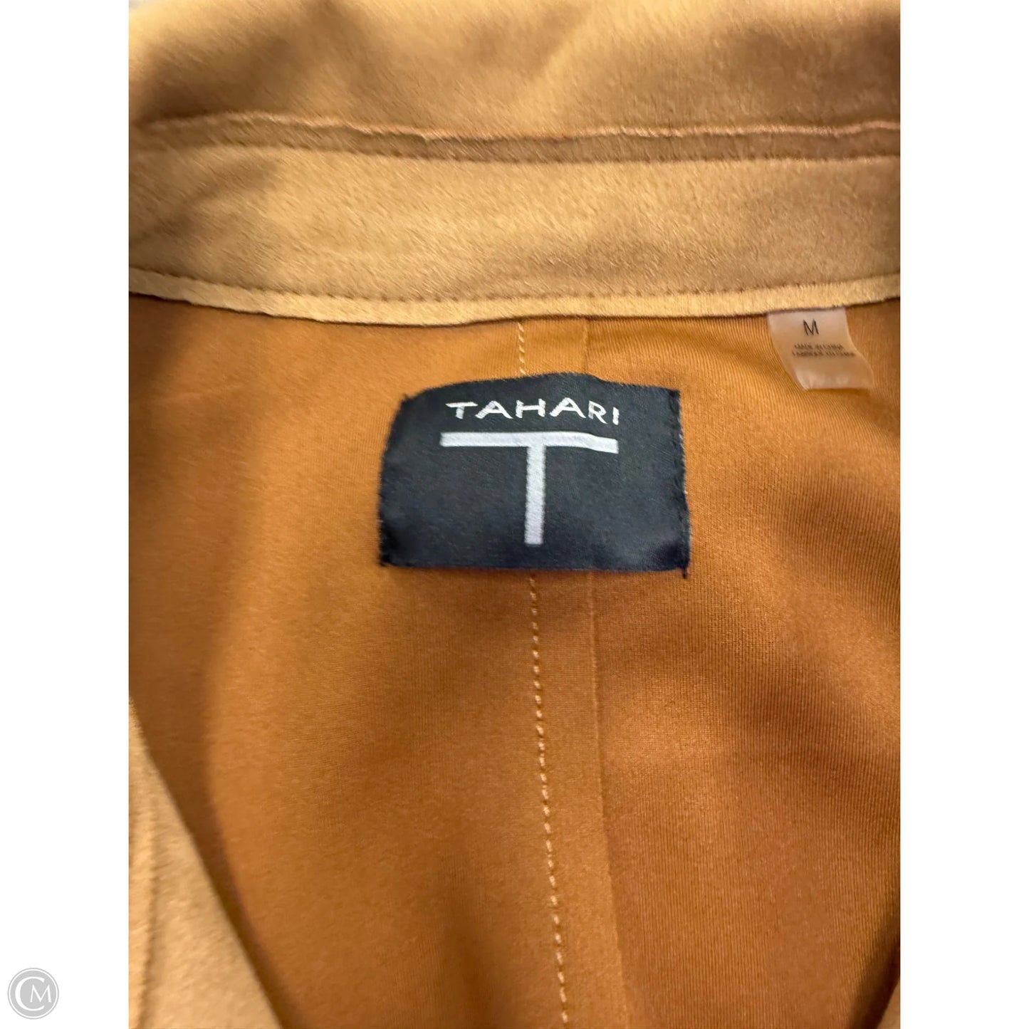 Coat Trench Coat By Tahari In Tan, Size: M