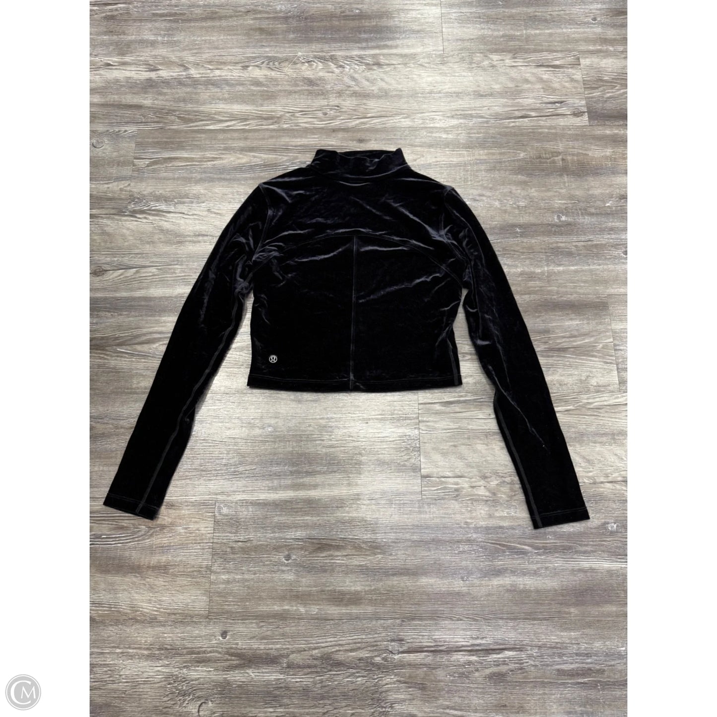 Athletic Top Long Sleeve Collar By Lululemon In Black, Size: 8