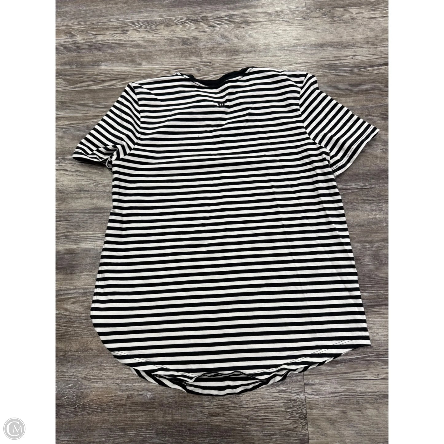Athletic Top Short Sleeve By Lululemon In Black & White, Size: S