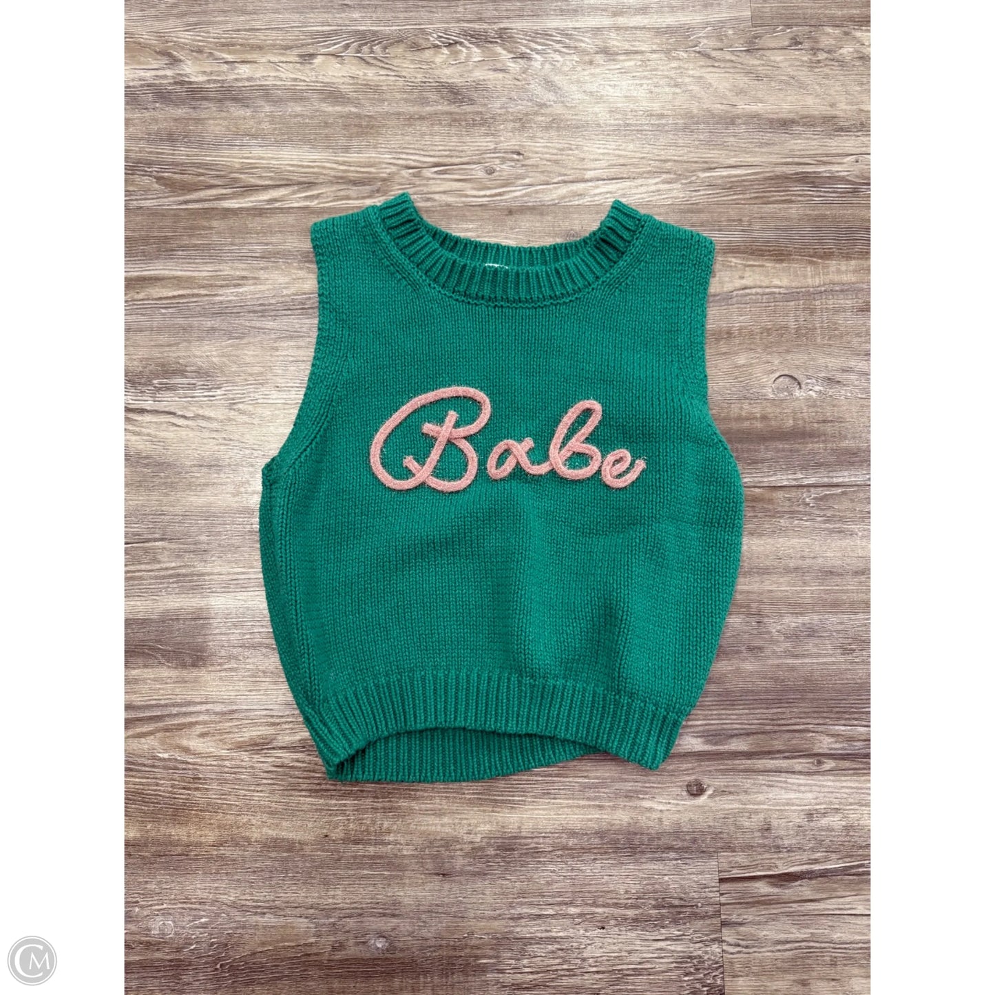 Sweater By Le Lis In Green & Pink, Size: M