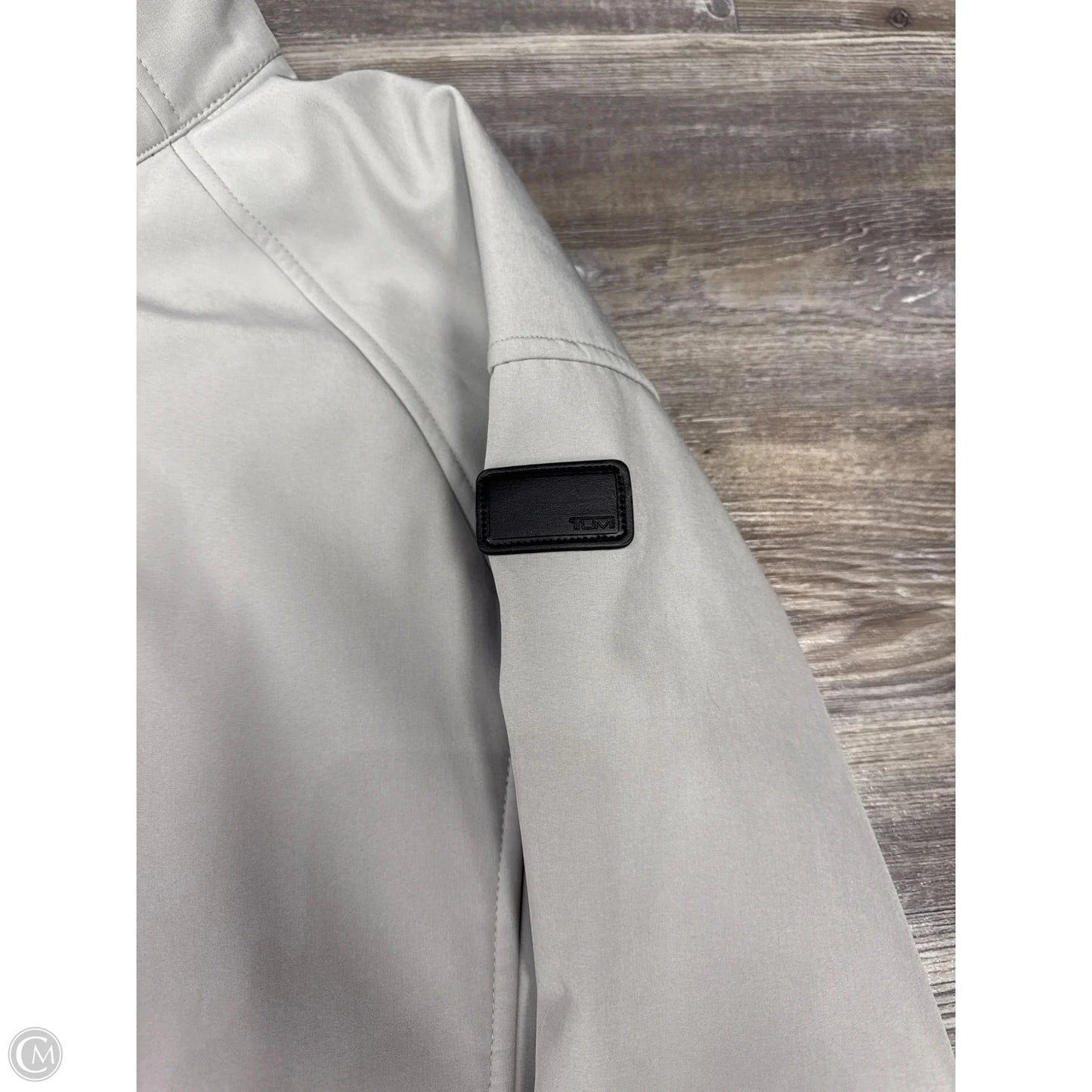 Jacket Designer By Tumi In Grey, Size: M