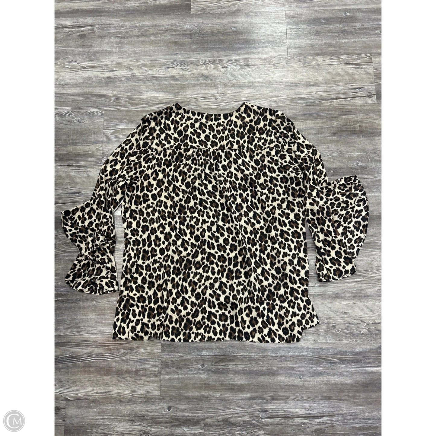 Top Long Sleeve By Vince Camuto In Animal Print, Size: 1x