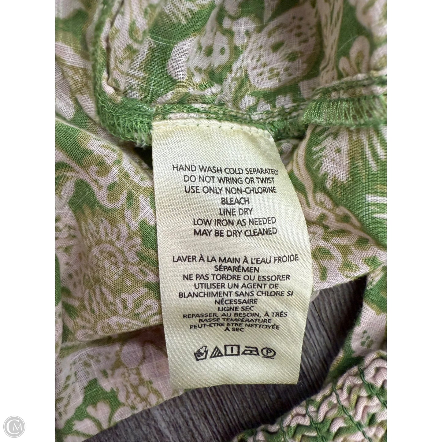 Top Long Sleeve By Anthropologie In Green & Tan, Size: M
