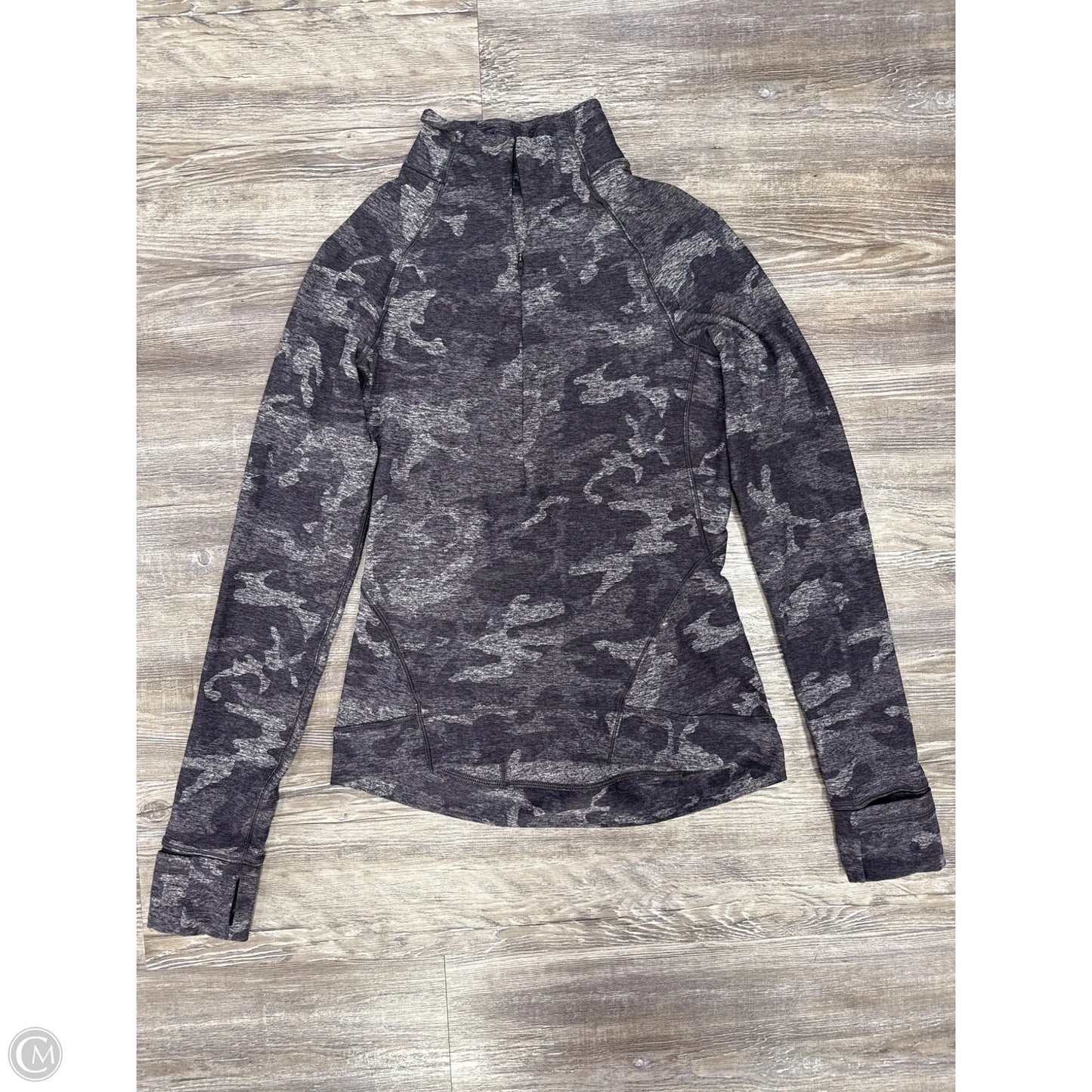Athletic Top Long Sleeve Collar By Lululemon In Camouflage Print, Size: 4