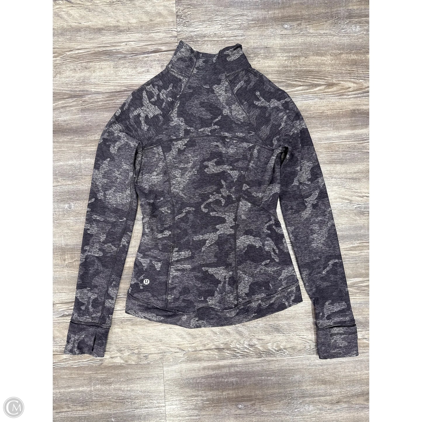 Athletic Top Long Sleeve Collar By Lululemon In Camouflage Print, Size: 4