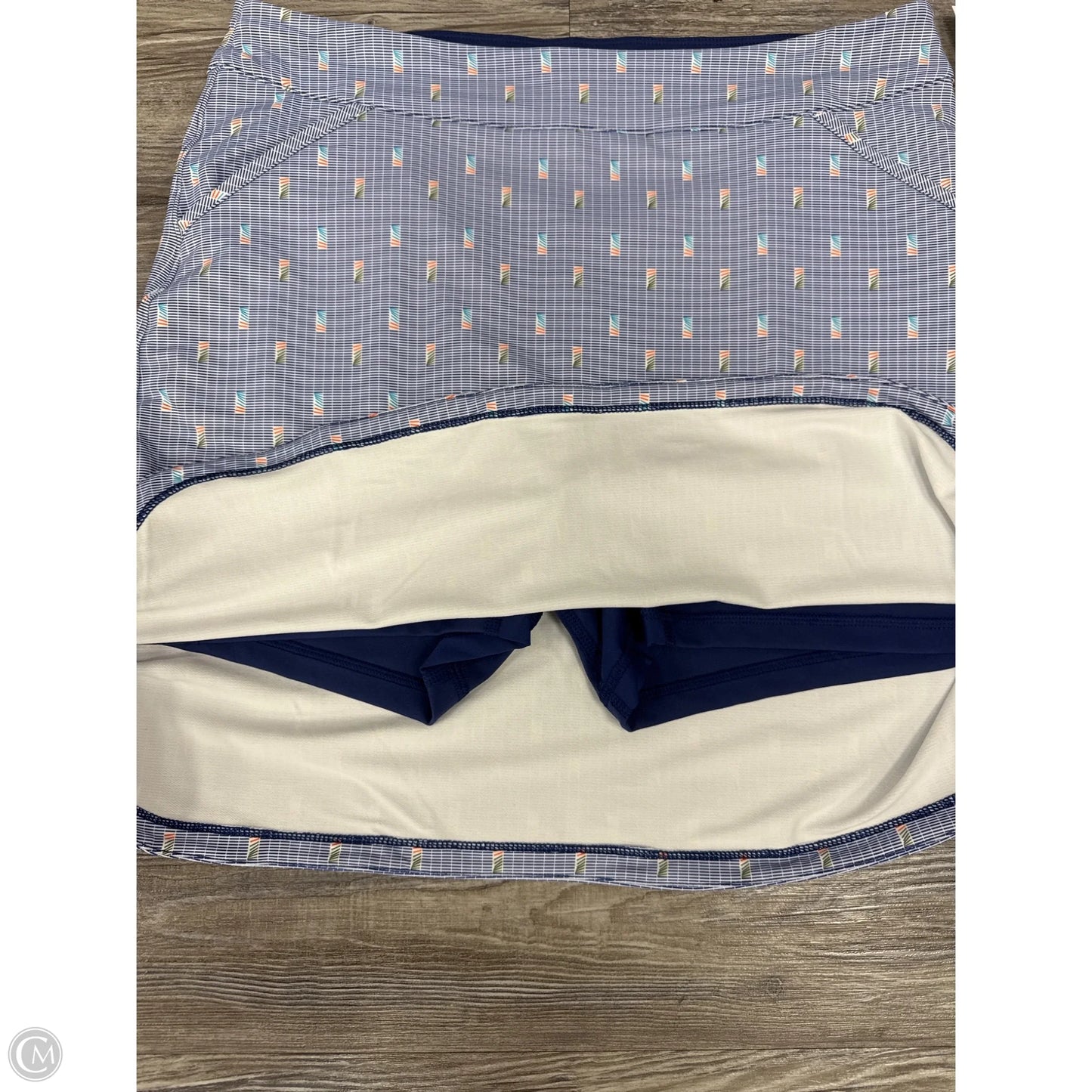 Athletic Skort By Peter Millar In Blue & Orange, Size: L