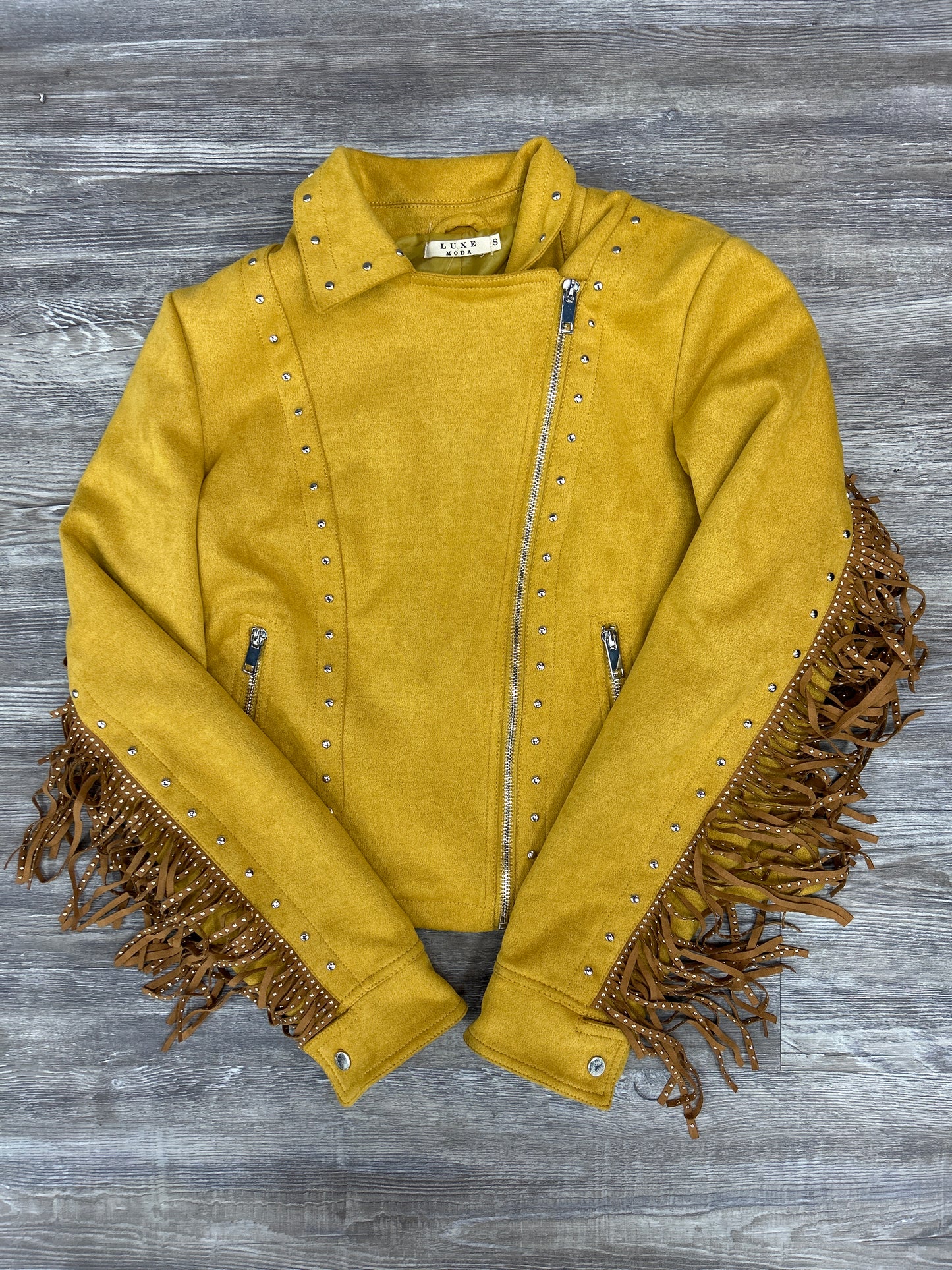 Jacket Moto By Clothes Mentor Size: S