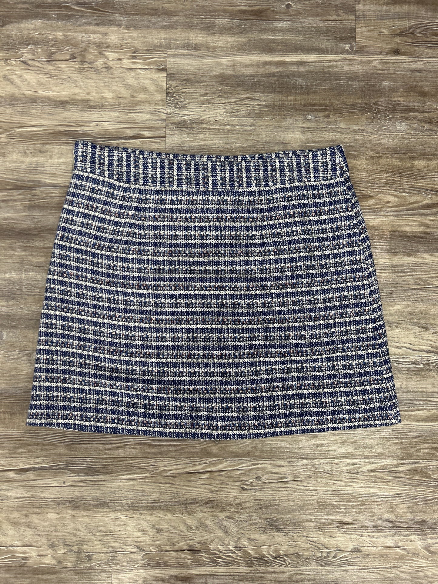 Skirt Mini & Short By Loft In Blue & White, Size: 14