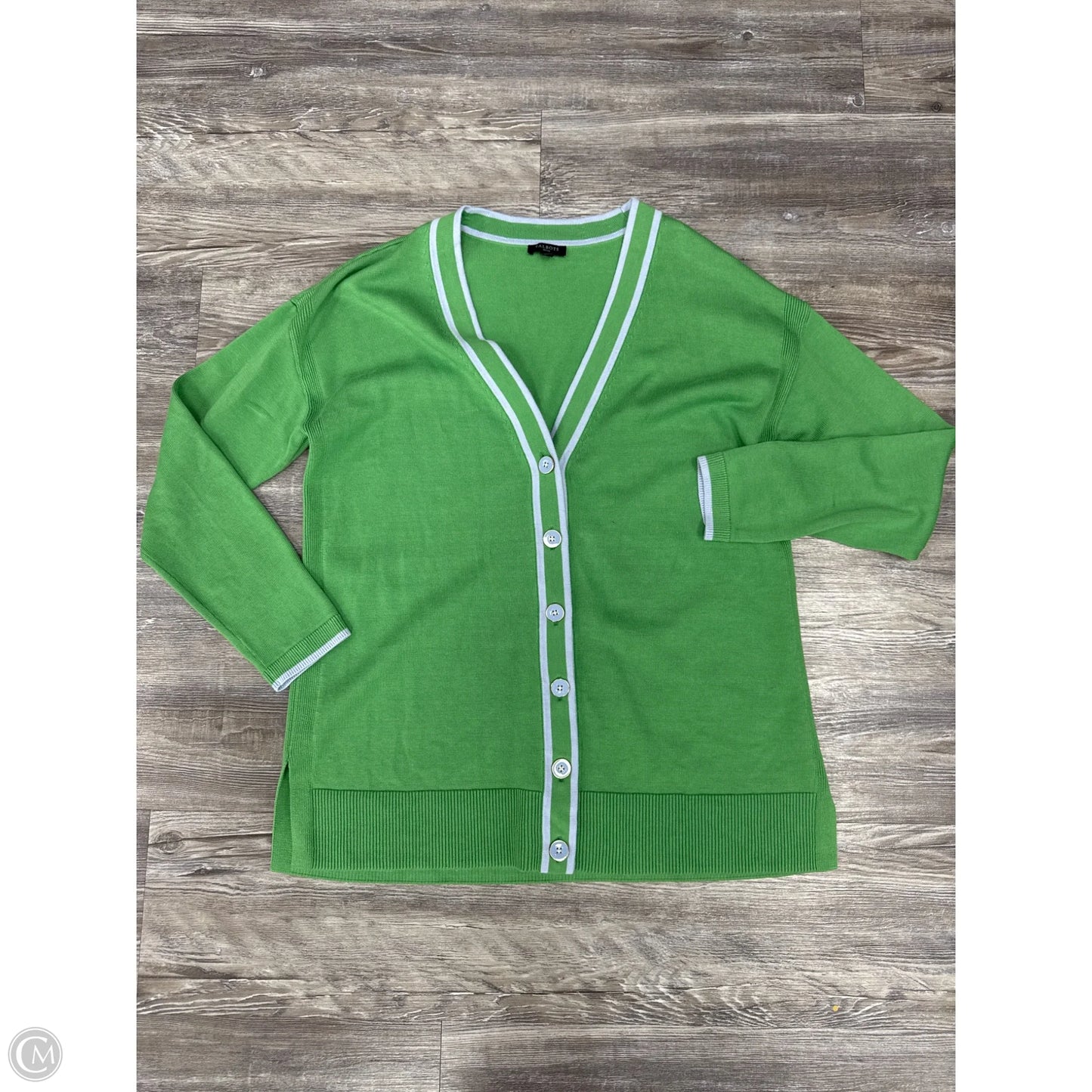 Sweater Cardigan By Talbots In Green, Size: Petite M