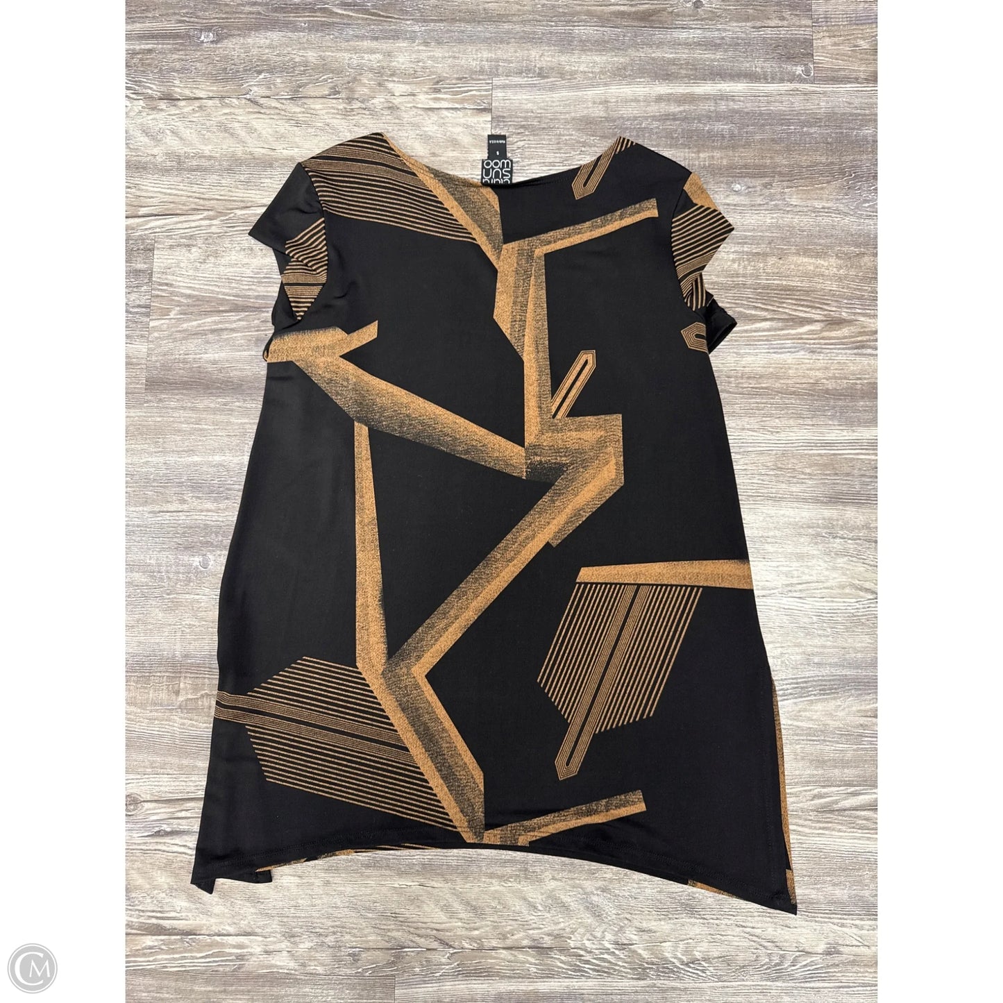 Tunic Long Sleeve By Clara Sun Woo In Black & Tan, Size: S