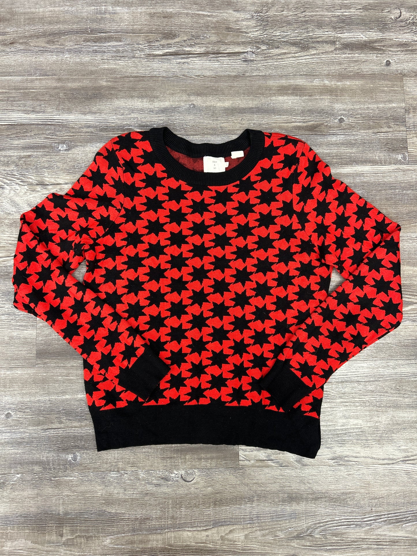 Sweater By Alice & Uo In Black & Red, Size: L