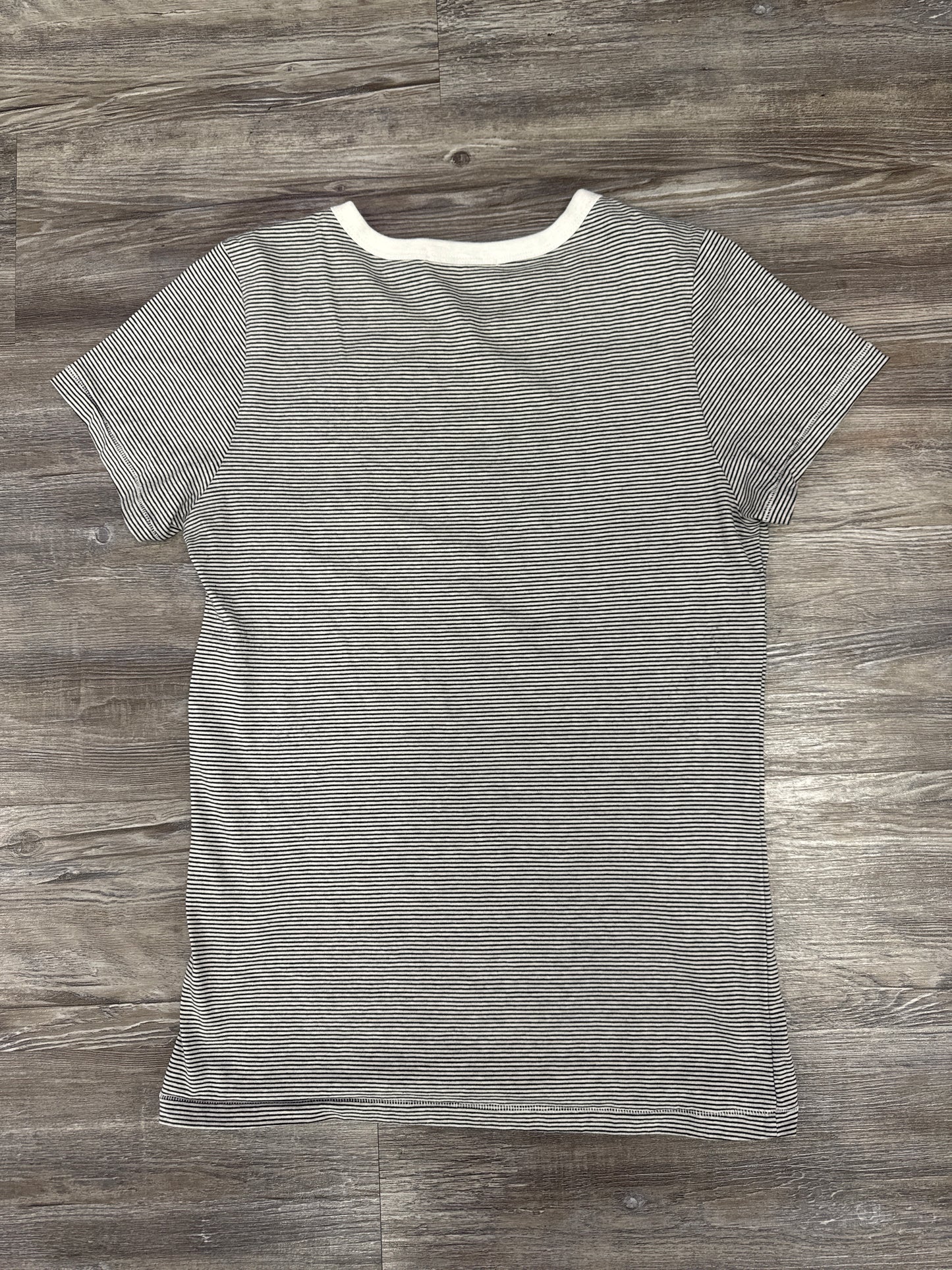 Top Short Sleeve Basic By Bow & Drape In Black & White, Size: Xl