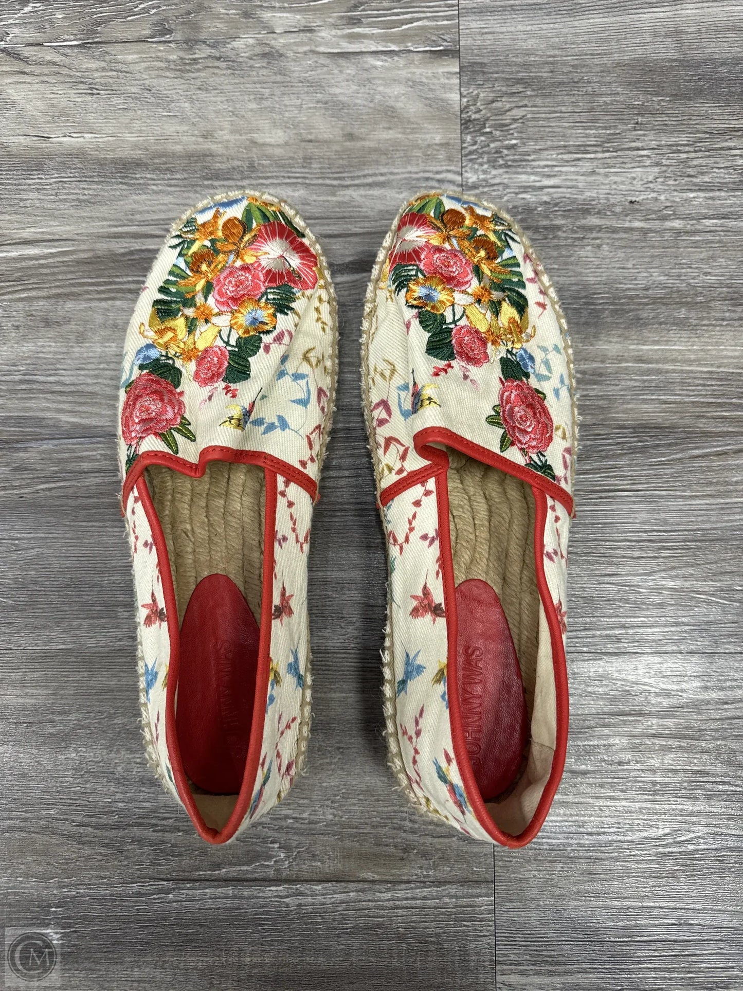 Shoes Designer By Johnny Was In Red & Tan, Size: 10