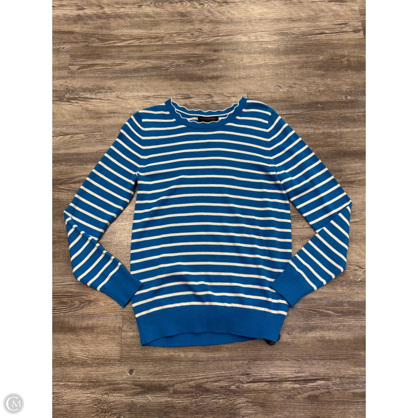 Sweater By Banana Republic In Blue & White, Size: S