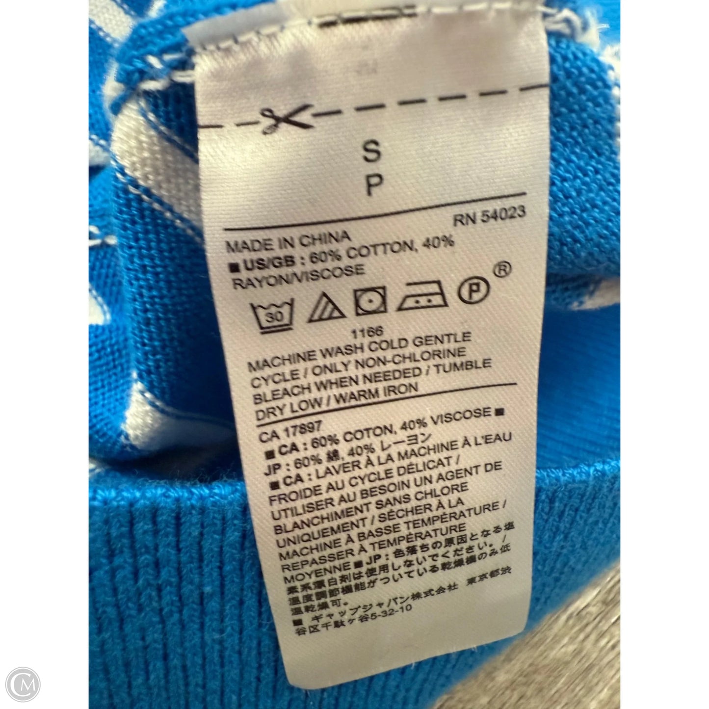 Sweater By Banana Republic In Blue & White, Size: S