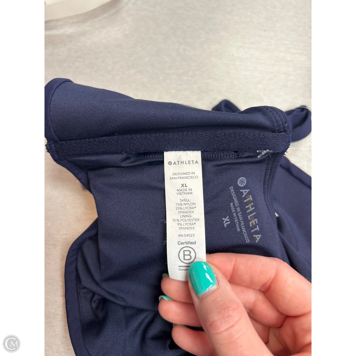 Athletic Bra By Athleta In Navy, Size: Xl