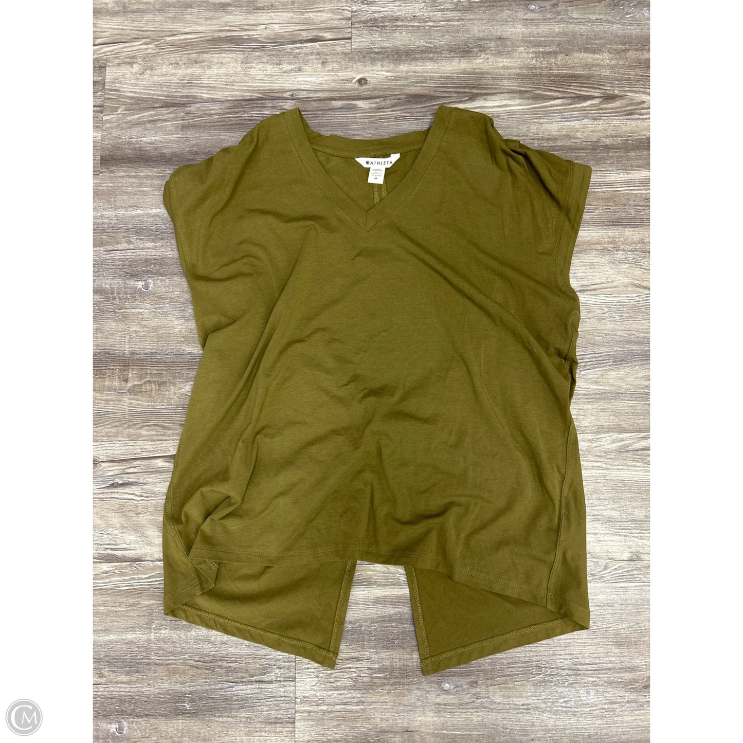 Athletic Top Short Sleeve By Athleta In Green, Size: M