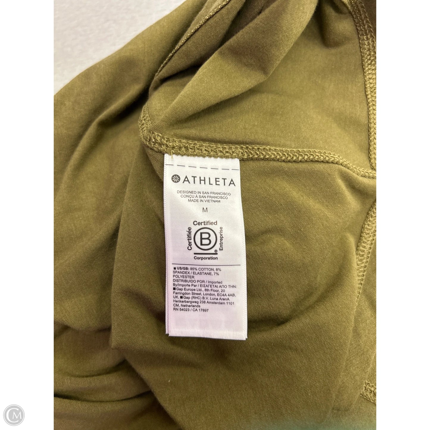 Athletic Top Short Sleeve By Athleta In Green, Size: M