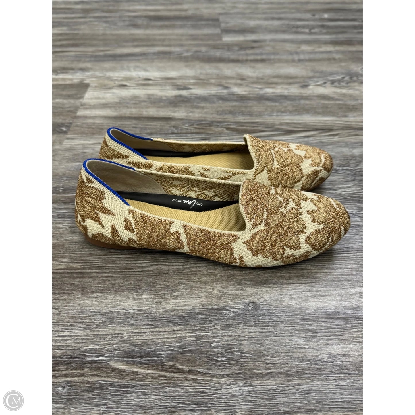 Shoes Flats By Rothys In Gold & Tan, Size: 6.5