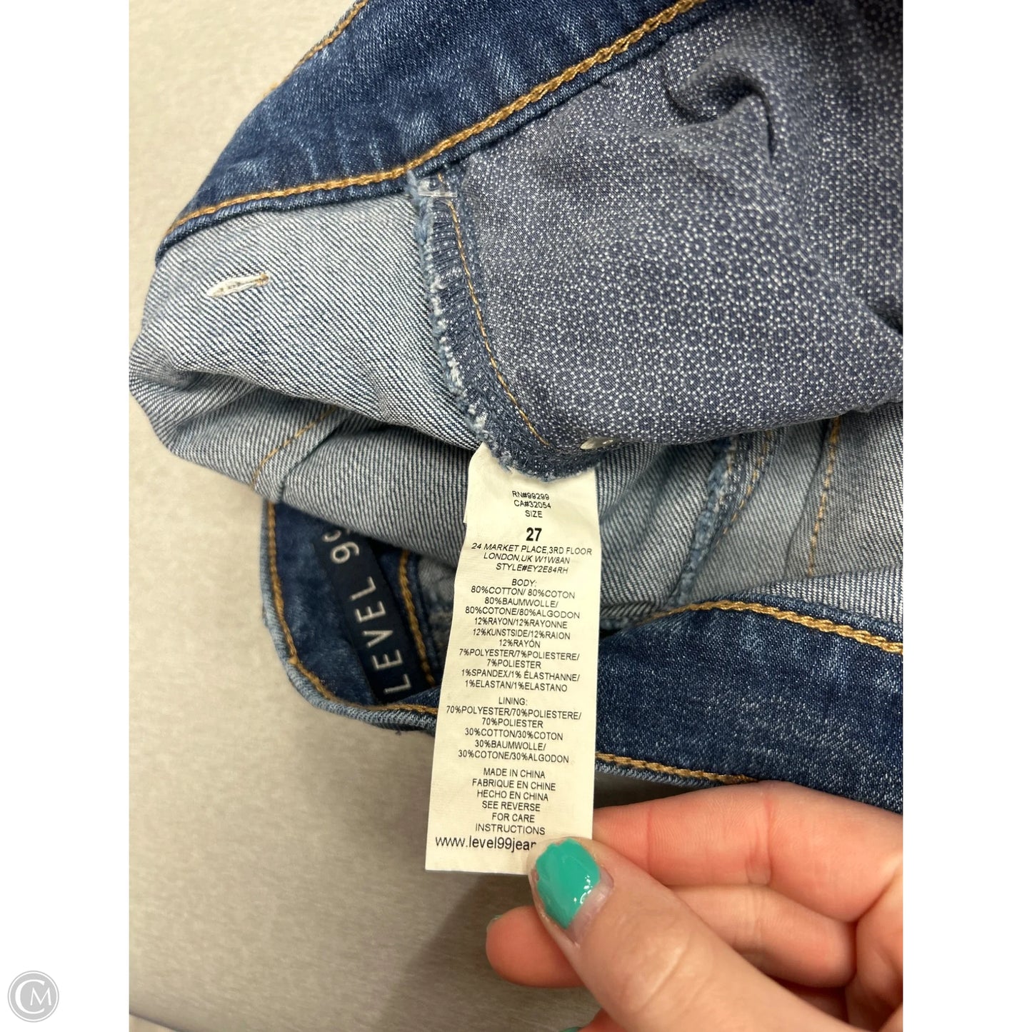 Jeans Wide Leg By Level 99 In Blue Denim, Size: 4