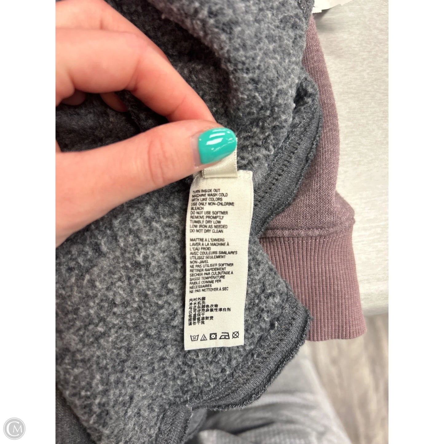 Sweatshirt Crewneck By Free People In Grey & Purple, Size: M