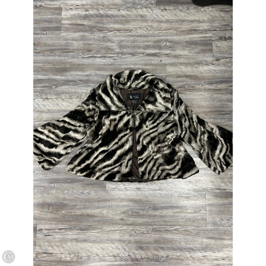 Jacket Faux Fur & Sherpa By Sisters In Black & Brown, Size: L