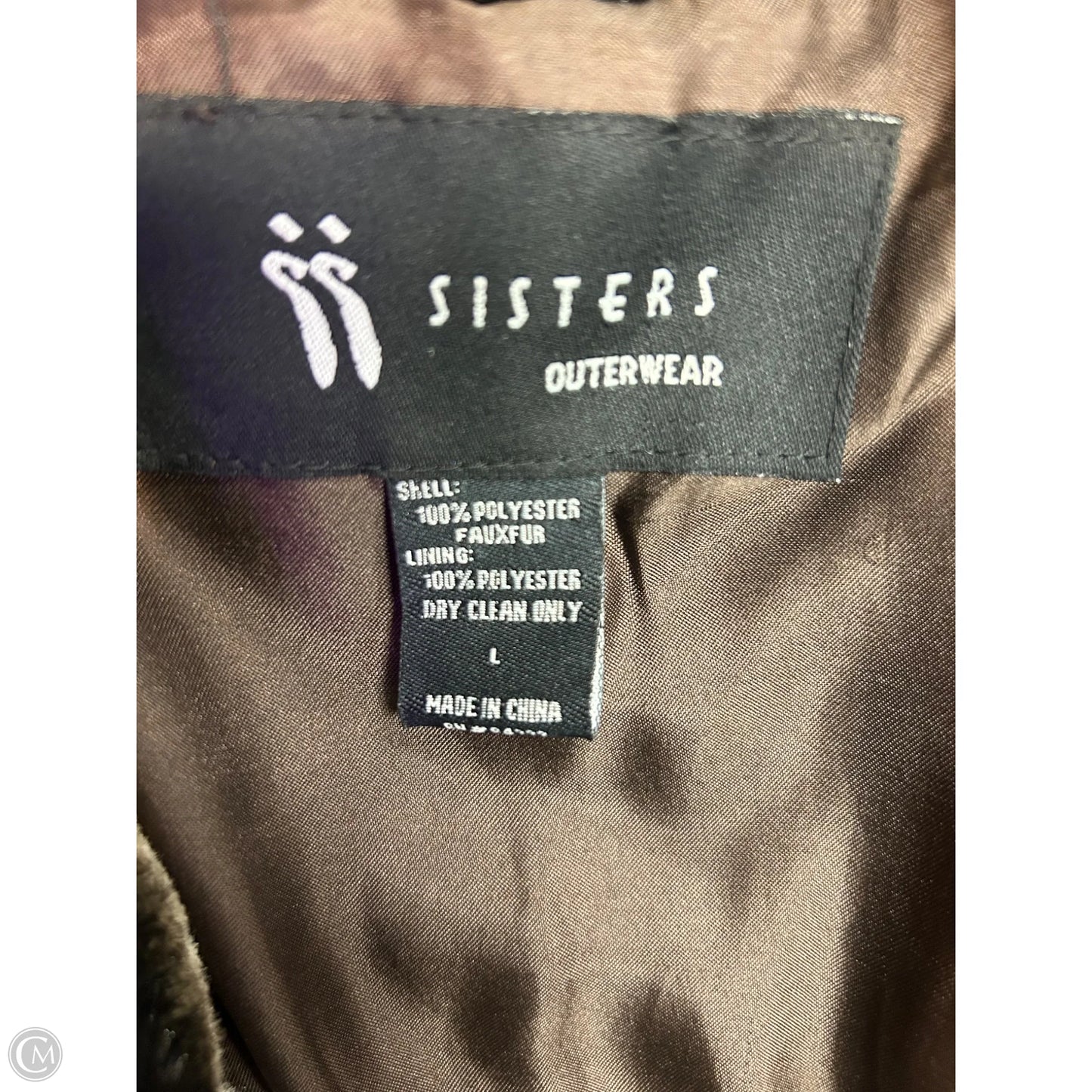 Jacket Faux Fur & Sherpa By Sisters In Black & Brown, Size: L