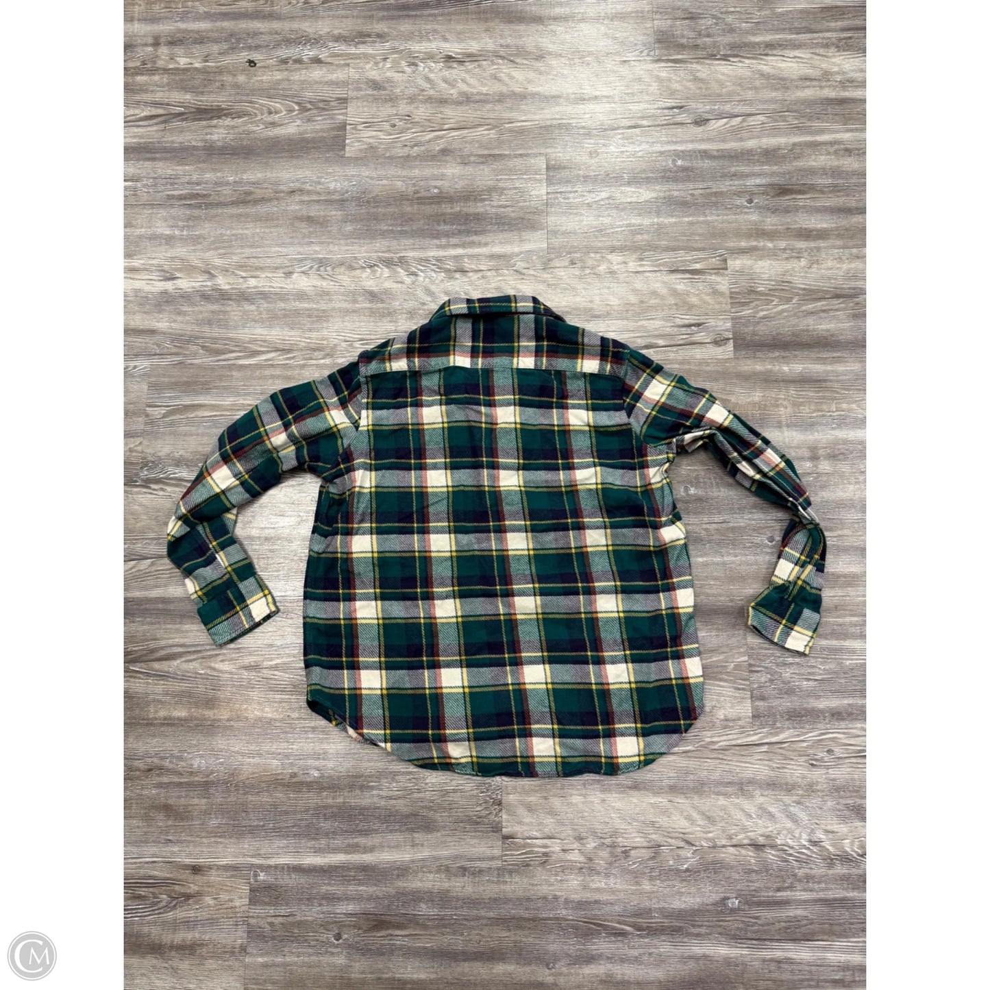 Top Long Sleeve Designer By Frank And Eileen In Plaid Pattern, Size: S