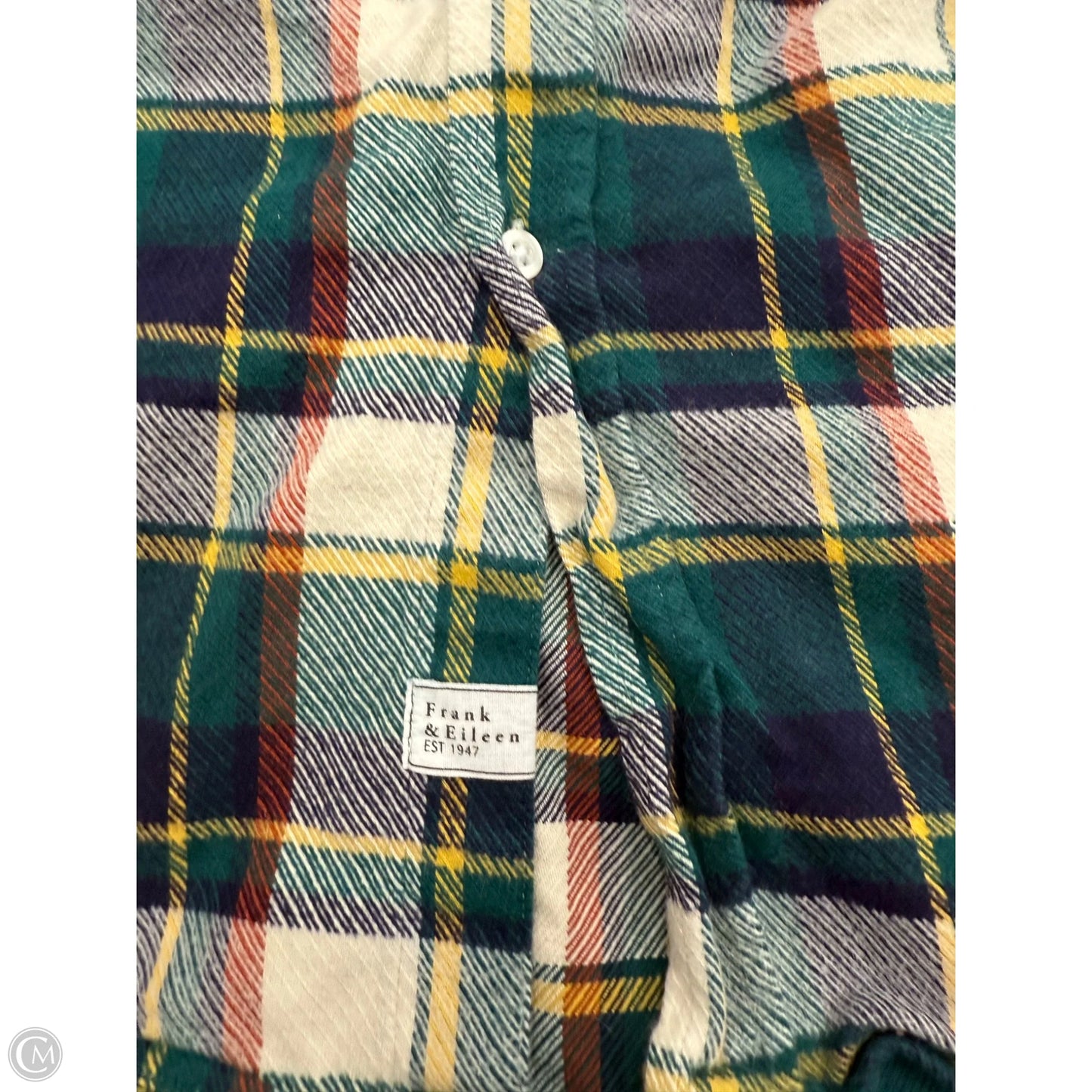 Top Long Sleeve Designer By Frank And Eileen In Plaid Pattern, Size: S