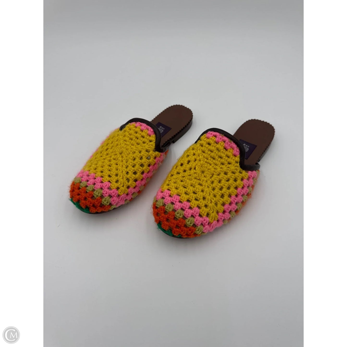 Shoes Designer By Res Ipsa In Pink & Yellow, Size: 8