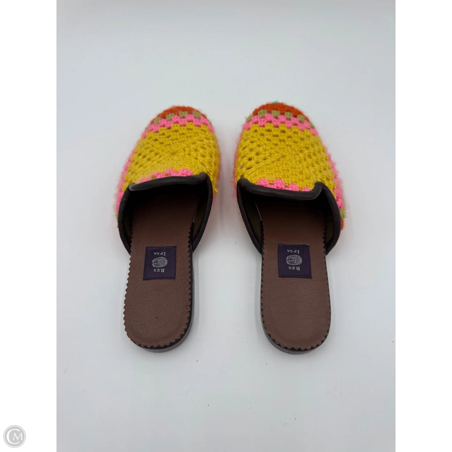 Shoes Designer By Res Ipsa In Pink & Yellow, Size: 8