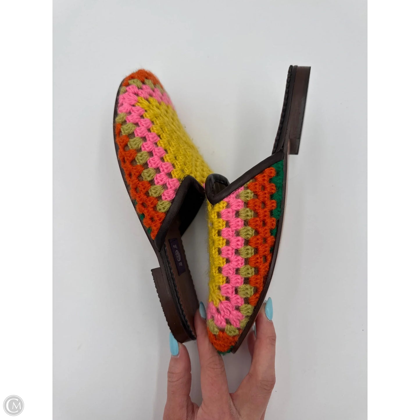 Shoes Designer By Res Ipsa In Pink & Yellow, Size: 8